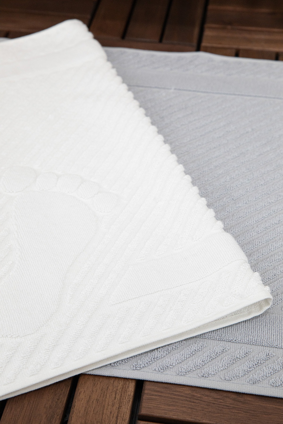 Leoline %100 Pamuk Premium 2li Ayak Havlusu - Gri - Beyaz Leoline %100 Pamuk Premium 2li Ayak Havlusu - Gri - Beyaz