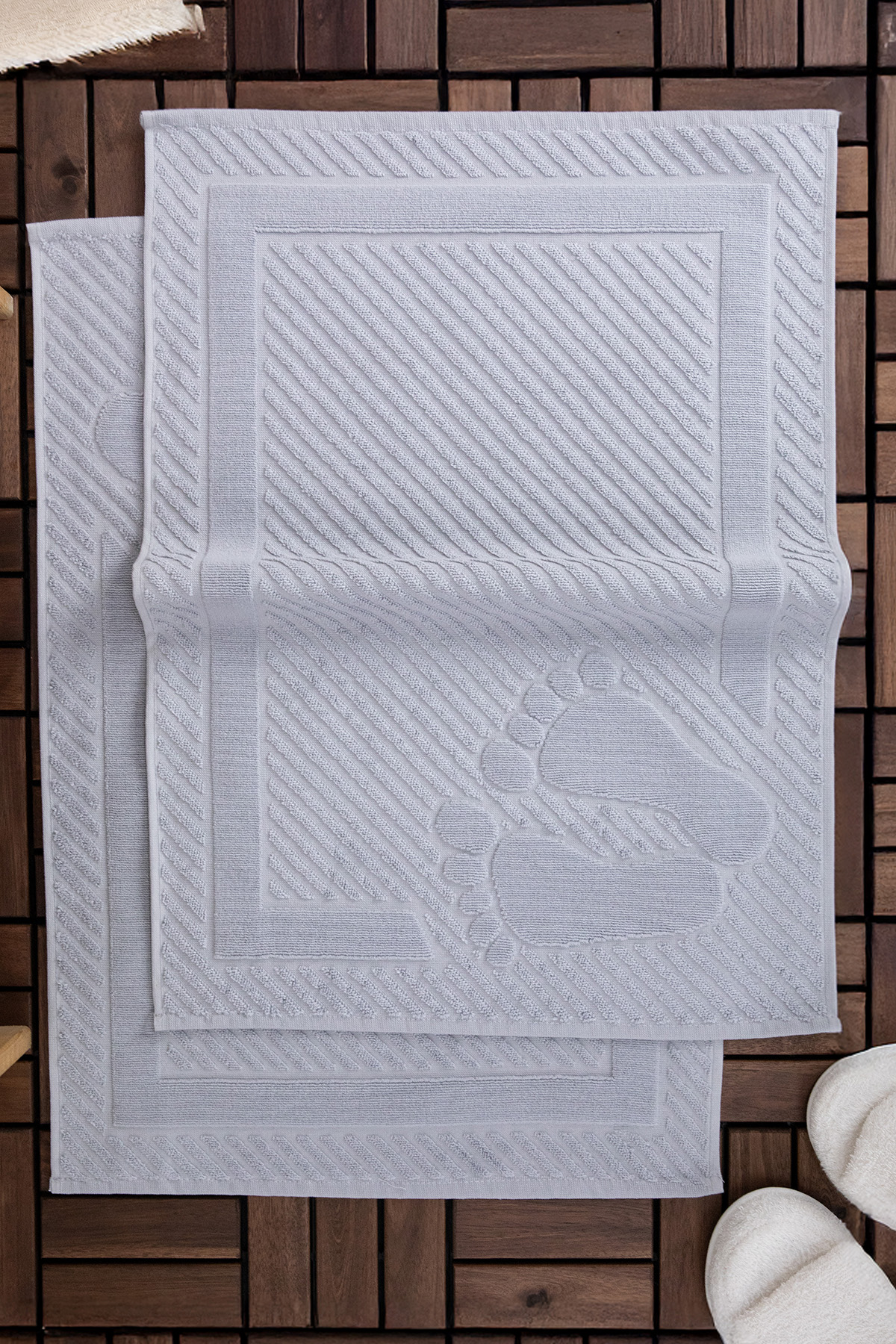 Leoline %100 Pamuk Premium 2'li Ayak Havlusu - Gri Leoline %100 Pamuk Premium 2'li Ayak Havlusu - Gri