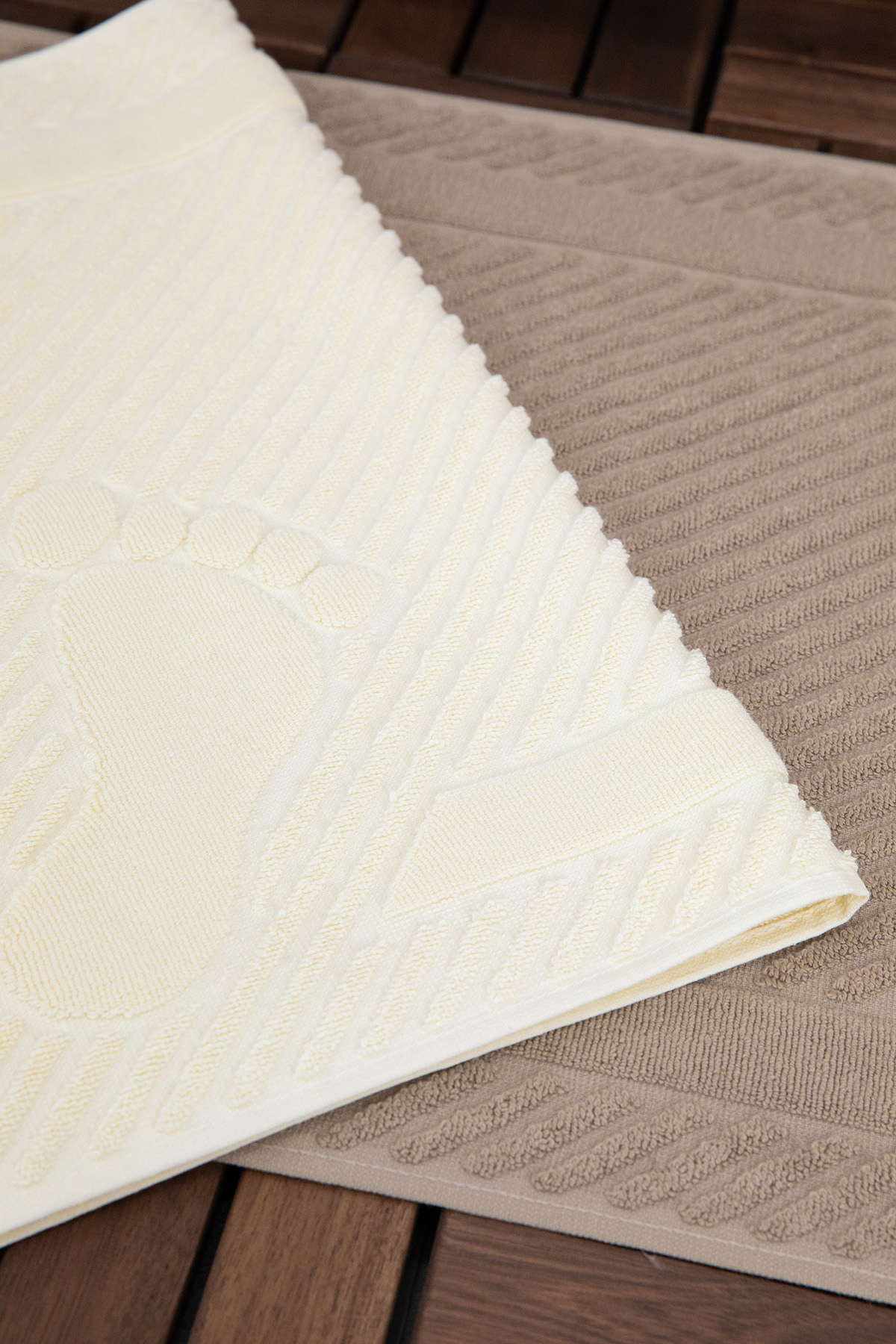 Leoline %100 Pamuk 2li Ayak Havlusu - Kahve - Bej Leoline %100 Pamuk 2li Ayak Havlusu - Kahve - Bej