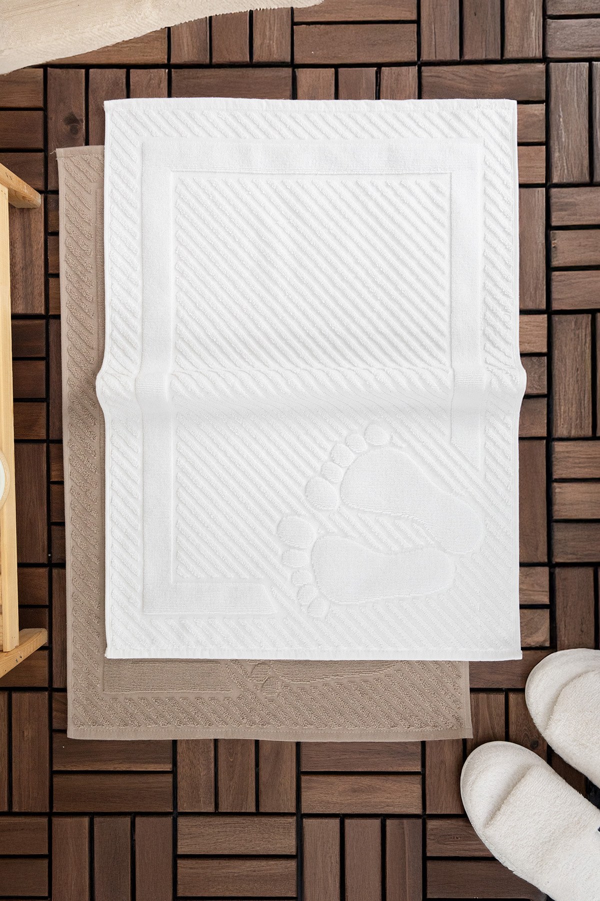 Leoline %100 Pamuk 2li Ayak Havlusu - Kahve - Beya Leoline %100 Pamuk 2li Ayak Havlusu - Kahve - Beya