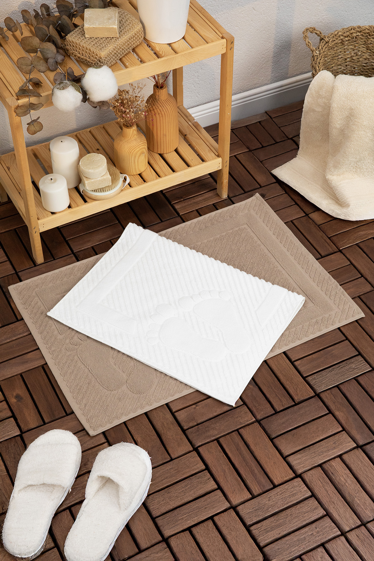 Leoline %100 Pamuk 2li Ayak Havlusu - Kahve - Beya Leoline %100 Pamuk 2li Ayak Havlusu - Kahve - Beya