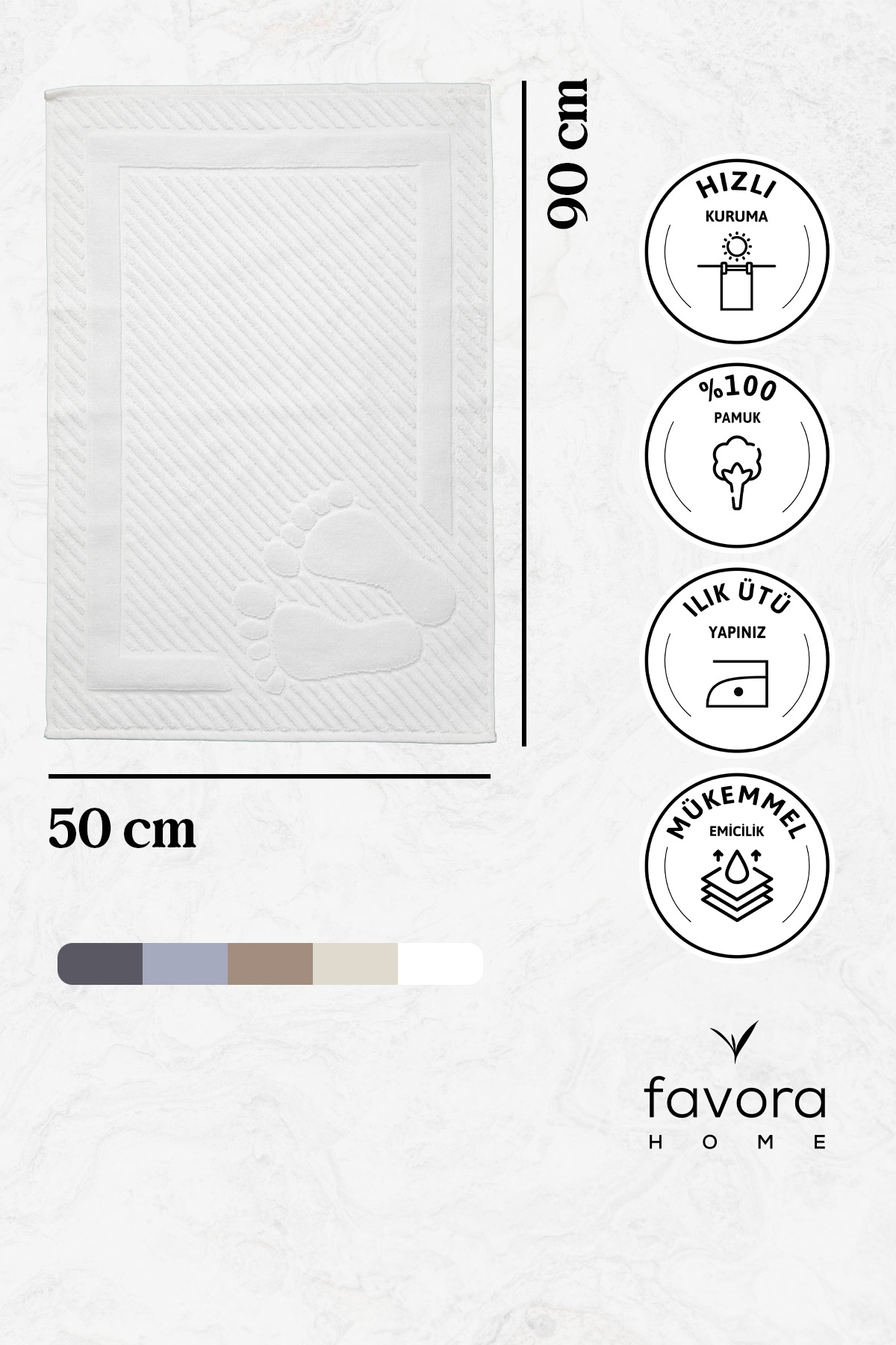 Leoline %100 Pamuk Premium Ayak Havlusu - Beyaz Leoline %100 Pamuk Premium Ayak Havlusu - Beyaz