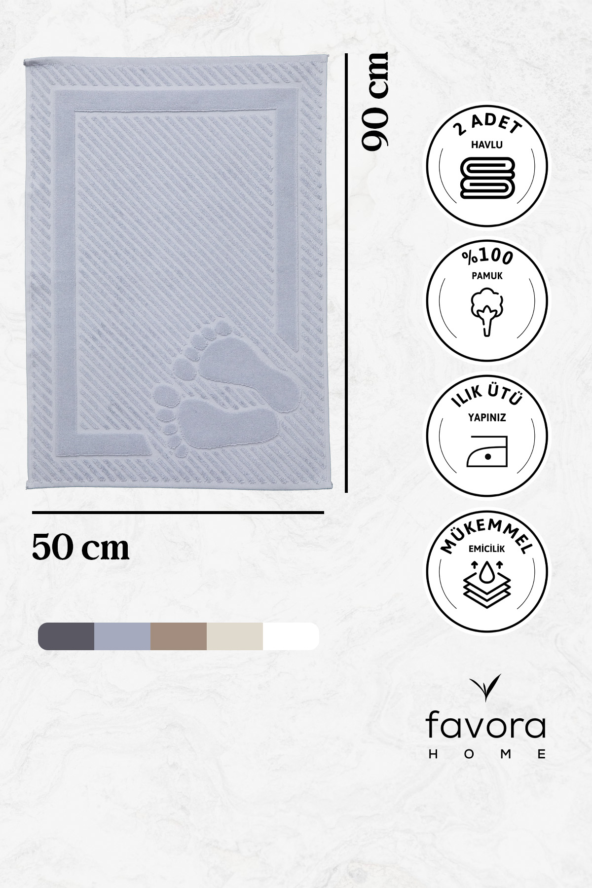 Leoline %100 Pamuk Premium Ayak Havlusu - Gri Leoline %100 Pamuk Premium Ayak Havlusu - Gri