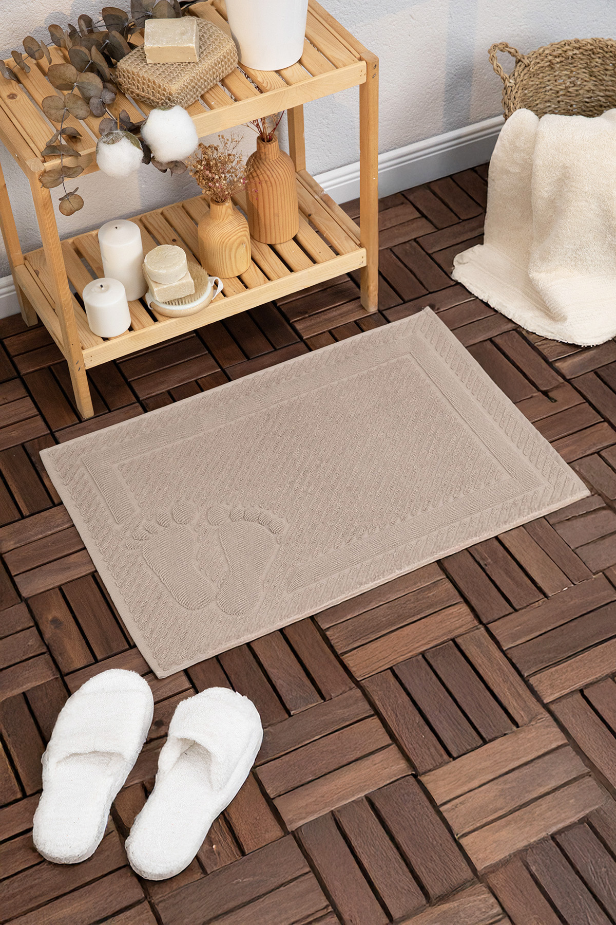Leoline %100 Pamuk Premium Ayak Havlusu  - Kahve