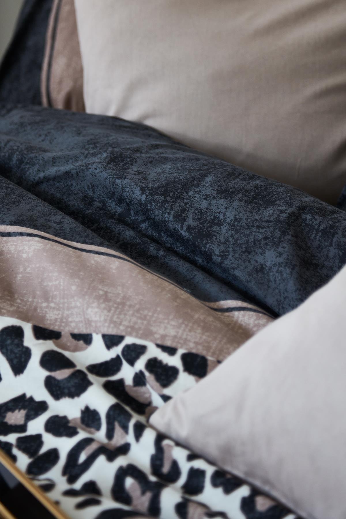 Leopar Leona %100 Pamuk Çift Kişilik Nevresim Takımı - Kahverengi Leopar Leona %100 Pamuk Çift Kişilik Nevresim Takımı - Kahverengi