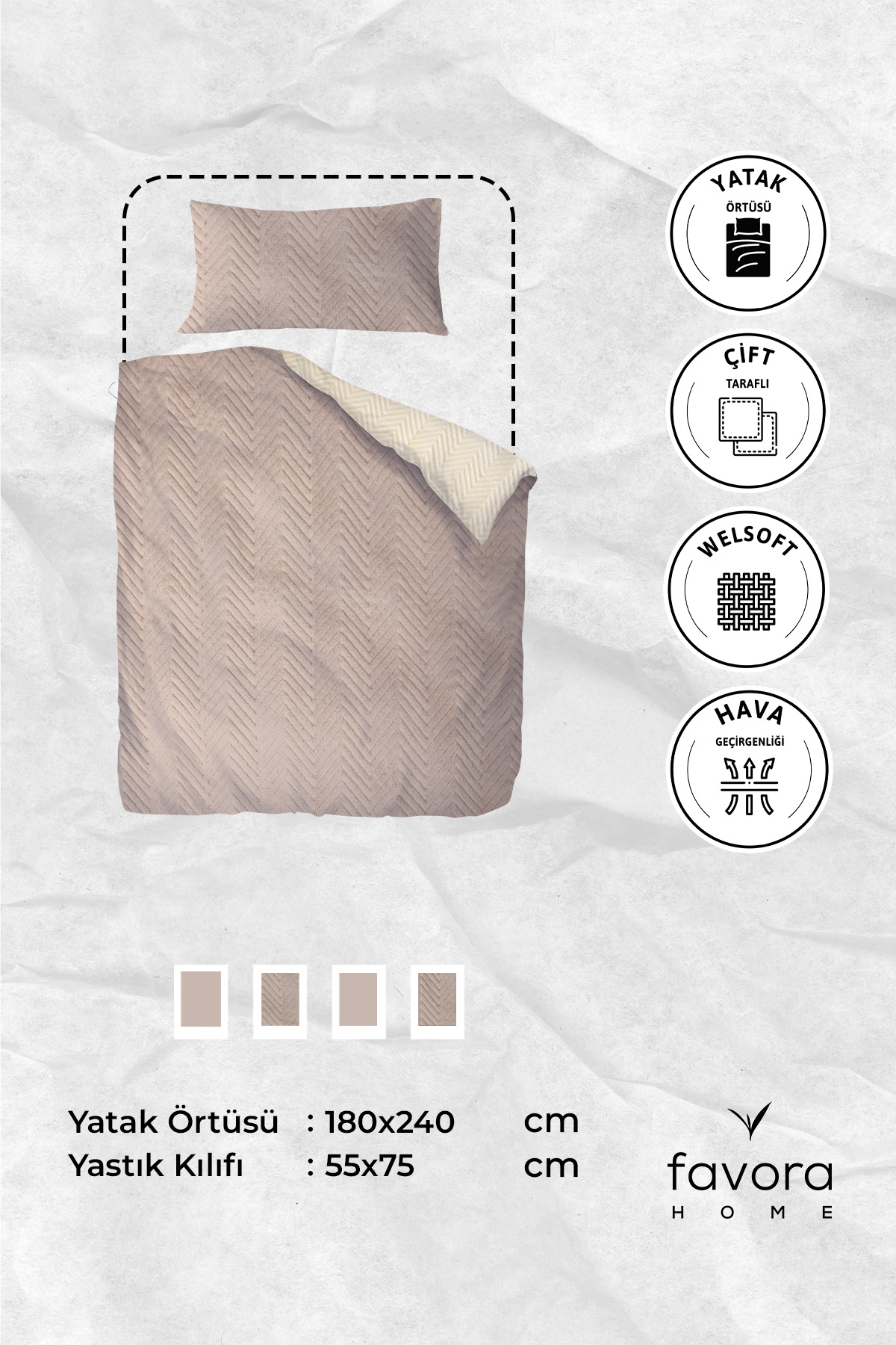 Liena Wellsoft Tek Kişilik Yatak Örtüsü - Bej Liena Wellsoft Tek Kişilik Yatak Örtüsü - Bej