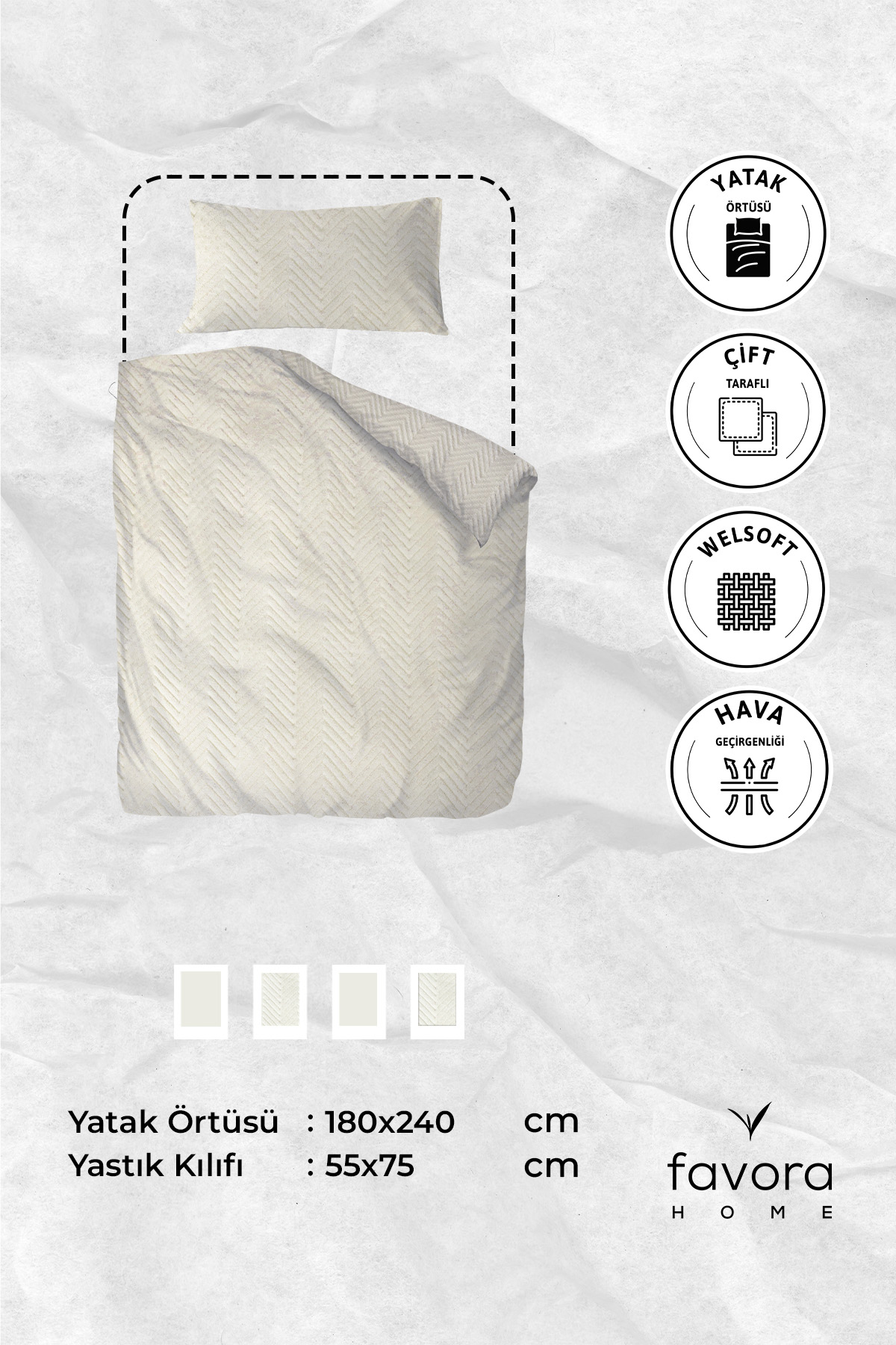 Liena Wellsoft Tek Kişilik Yatak Örtüsü - Krem Liena Wellsoft Tek Kişilik Yatak Örtüsü - Krem