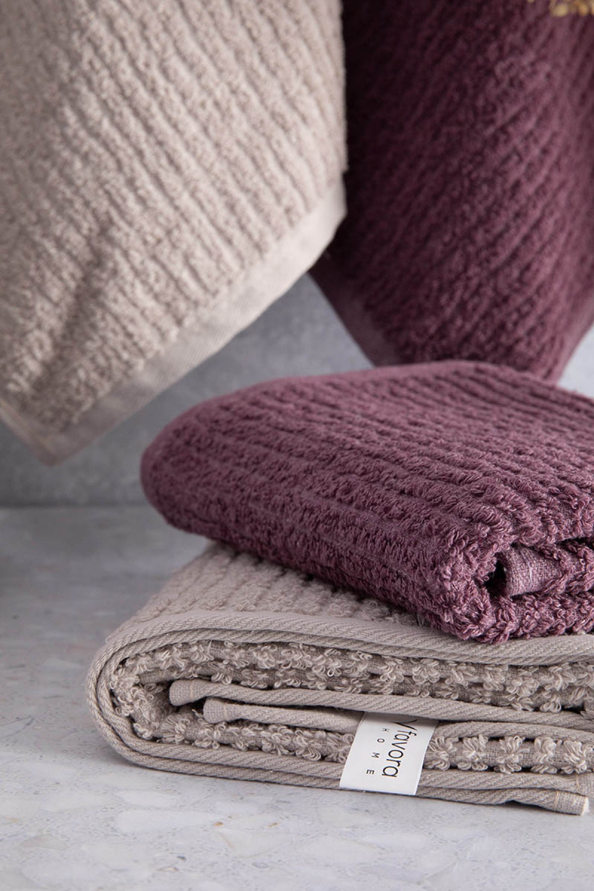 Line %100 Pamuk Luxury 6 Parça Havlu Hamam Seti - Bej Mürdüm Line %100 Pamuk Luxury 6 Parça Havlu Hamam Seti - Bej Mürdüm