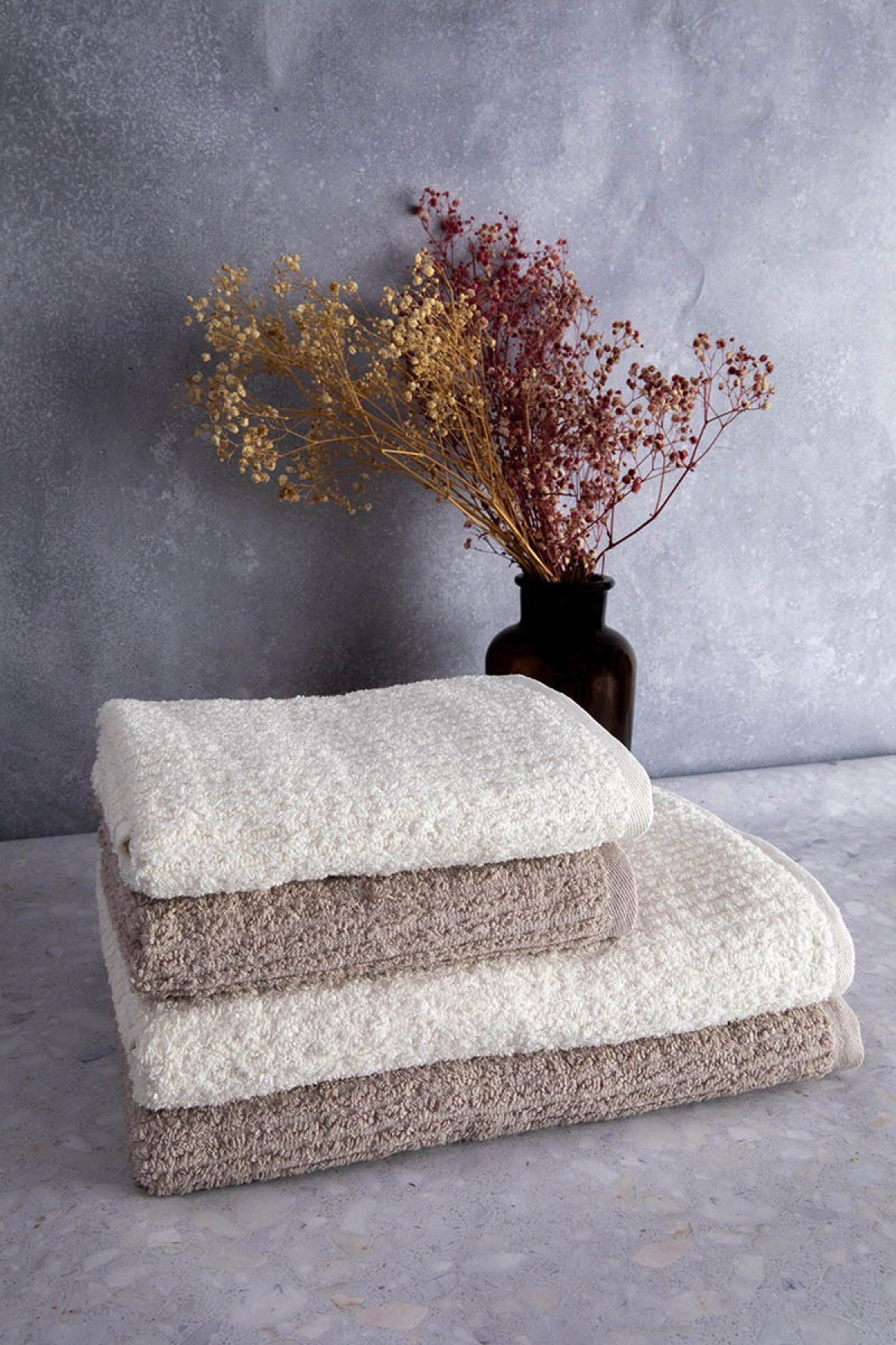 Line %100 Pamuk Luxury 6 Parça Havlu Hamam Seti - Bej Krem Line %100 Pamuk Luxury 6 Parça Havlu Hamam Seti - Bej Krem