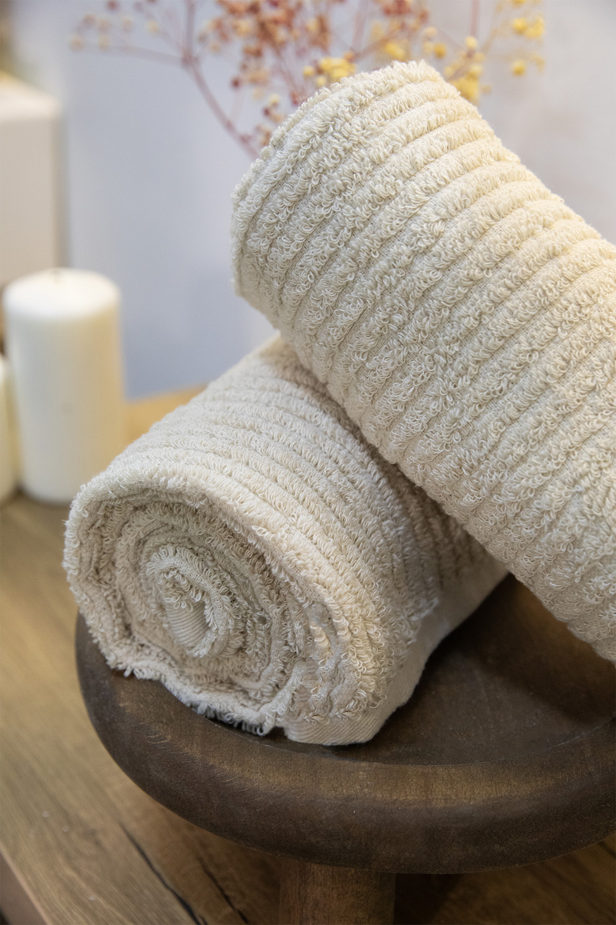 Line Luxury Pamuklu 2li El Yüz Havlusu 50x90 - Bej