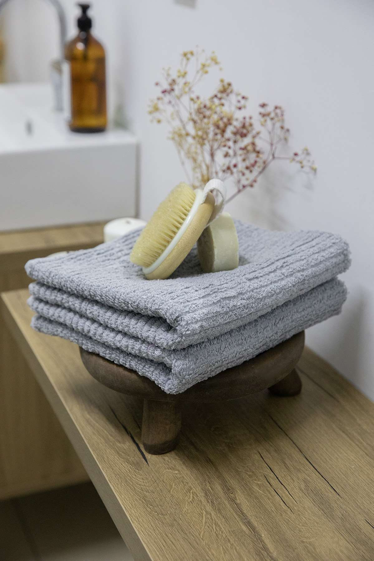 Line Luxury 2li El Yüz Havlusu 50x90 - Gri Line Luxury 2li El Yüz Havlusu 50x90 - Gri