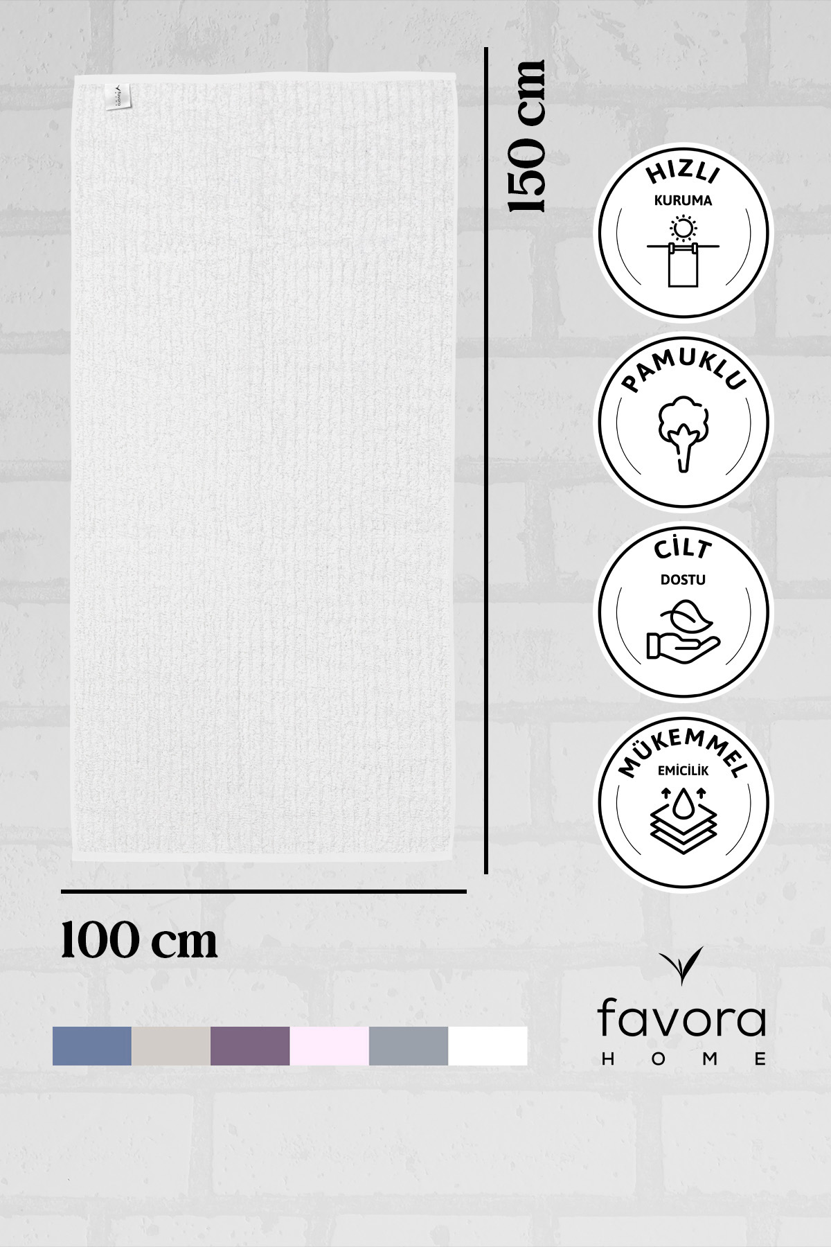Line Luxury Pamuklu Banyo Havlusu 100x150 - Krem