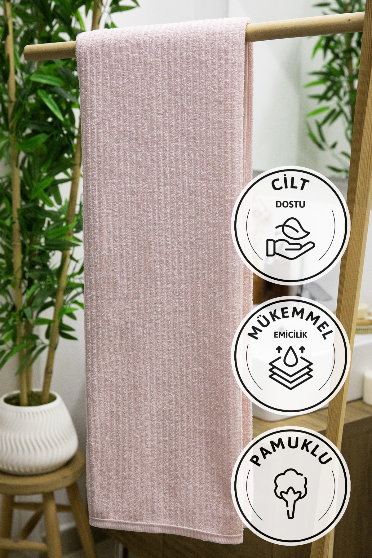 Line Luxury Pamuklu Banyo Havlusu 100x150 - Pudra Line Luxury Pamuklu Banyo Havlusu 100x150 - Pudra