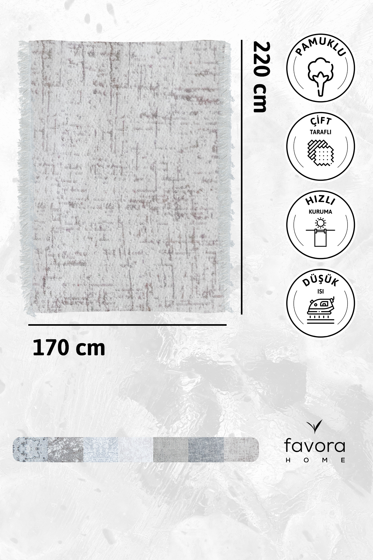 Liva Pamuklu Saçaklı Koltuk - Çekyat Örtüsü 170x220 - Kahve