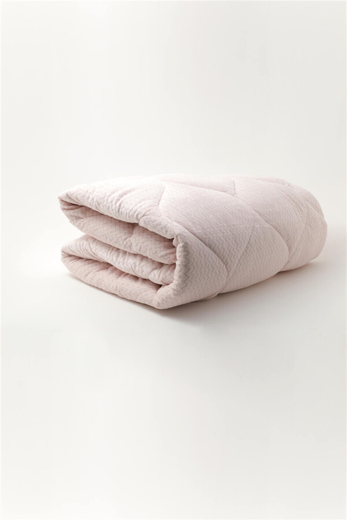 Merinos Fashion Zigzaglı Çift Kişilik Micro Yorgan - Pudra