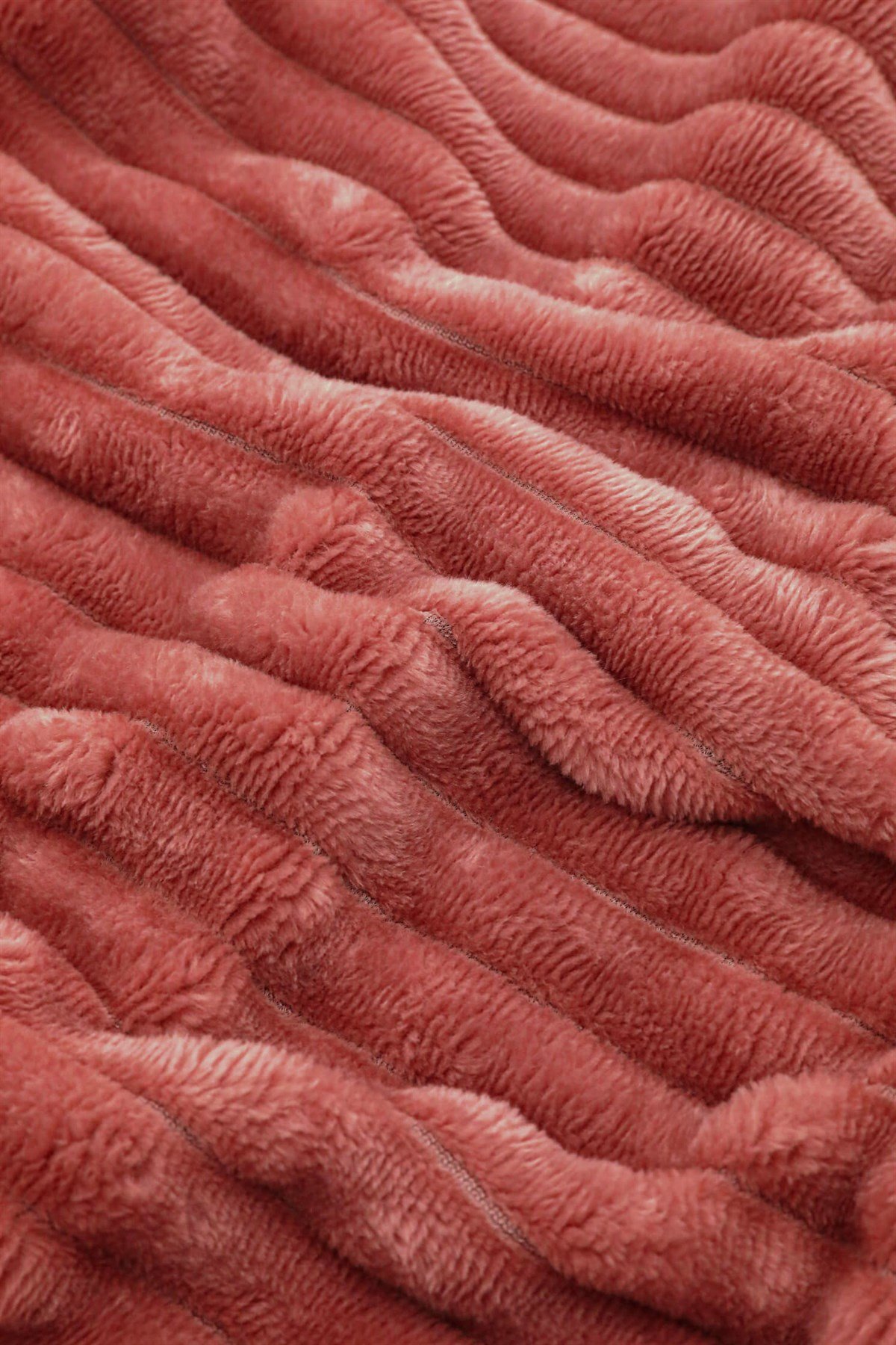 Merinos Eternity Fitilli Peluş Çift Kişilik Nevresim Takımı - Kiremit