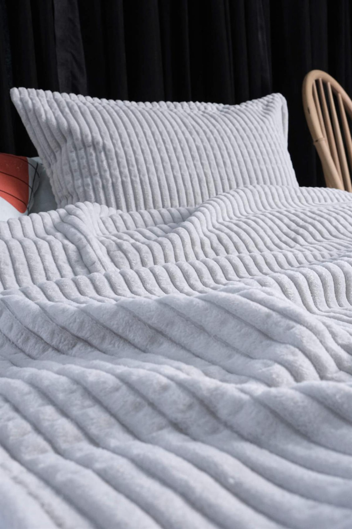 Merinos Modern Line 2 Parça Tek Kişilik Battaniye Seti - Gri