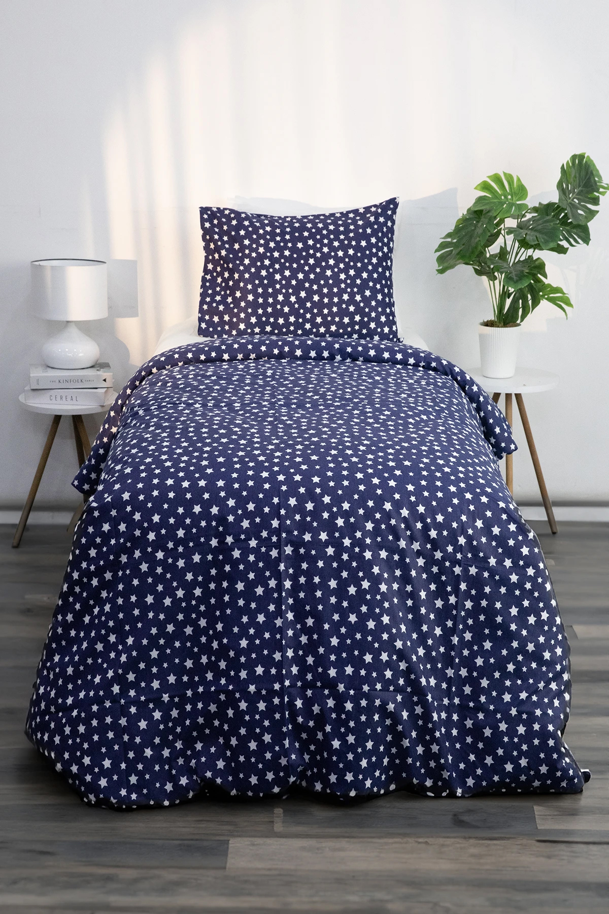 Mimosa Tek Kişilik Nevresim Seti - Lacivert Mimosa Tek Kişilik Nevresim Seti - Lacivert