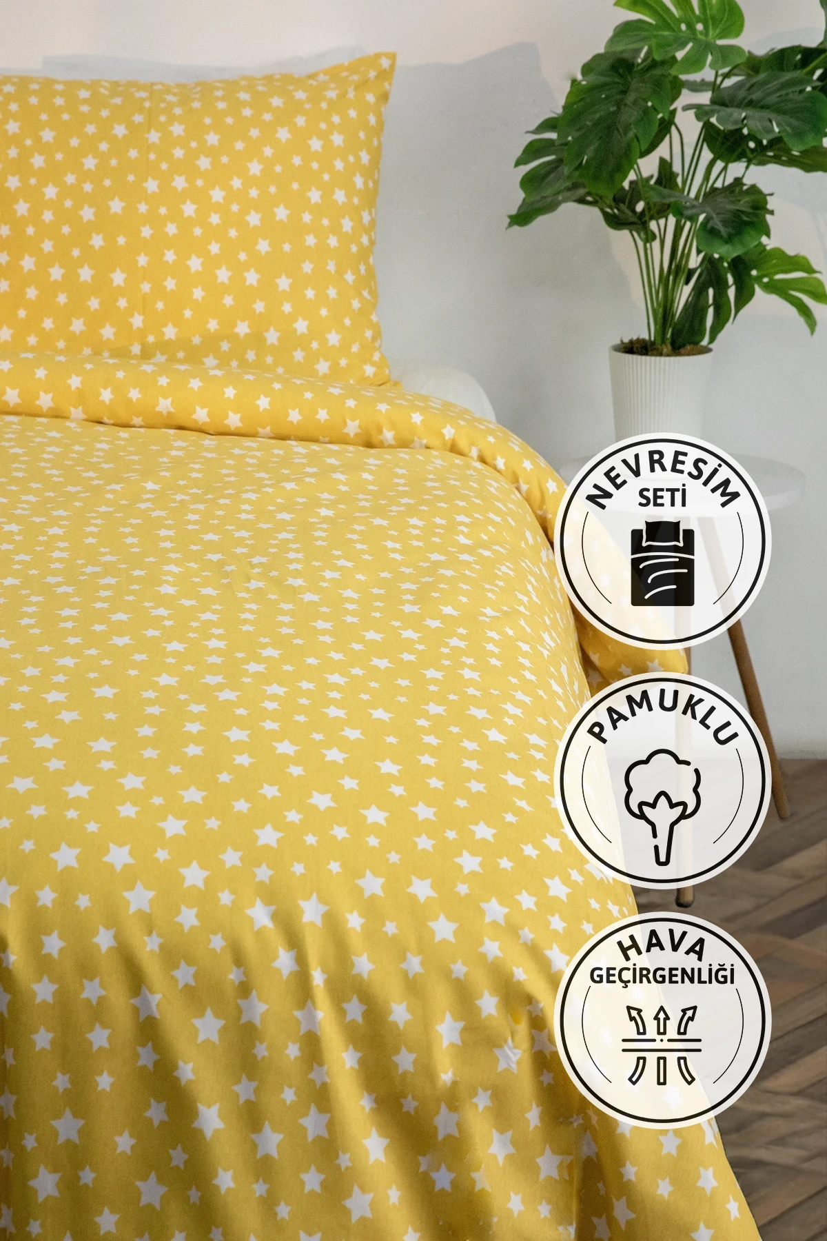 Mimosa Tek Kişilik Nevresim Seti - Sarı