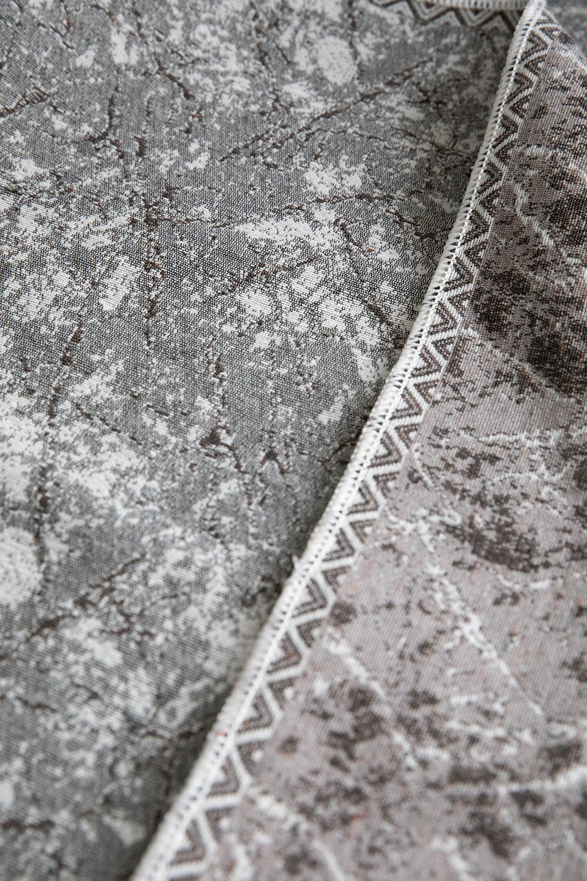 Mozaik Pamuklu Saçaklı Koltuk - Çekyat Örtüsü 170x220 - Kahve