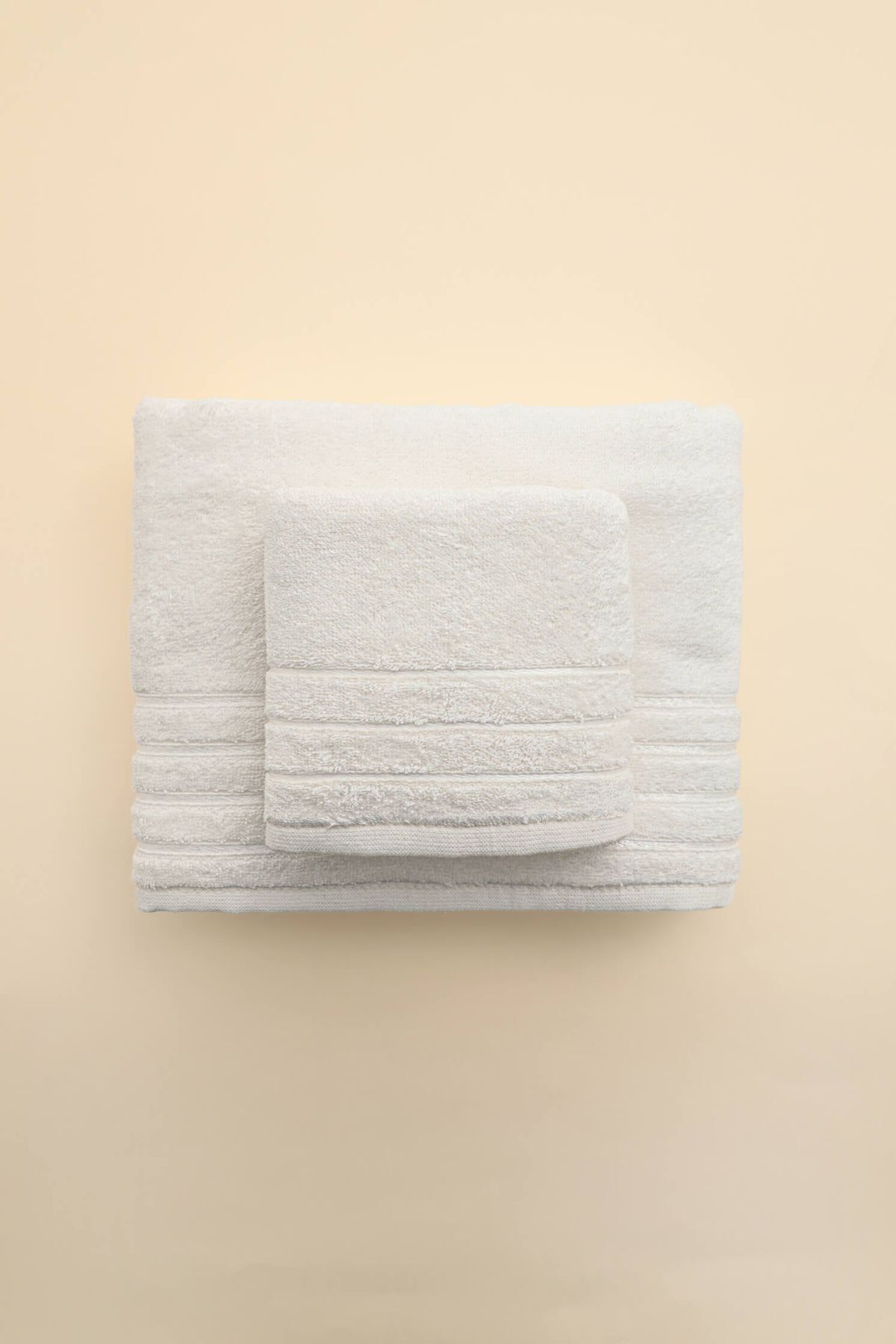Natural Bambu 2li Banyo Havlu Seti Hamam Takımı - Ekru