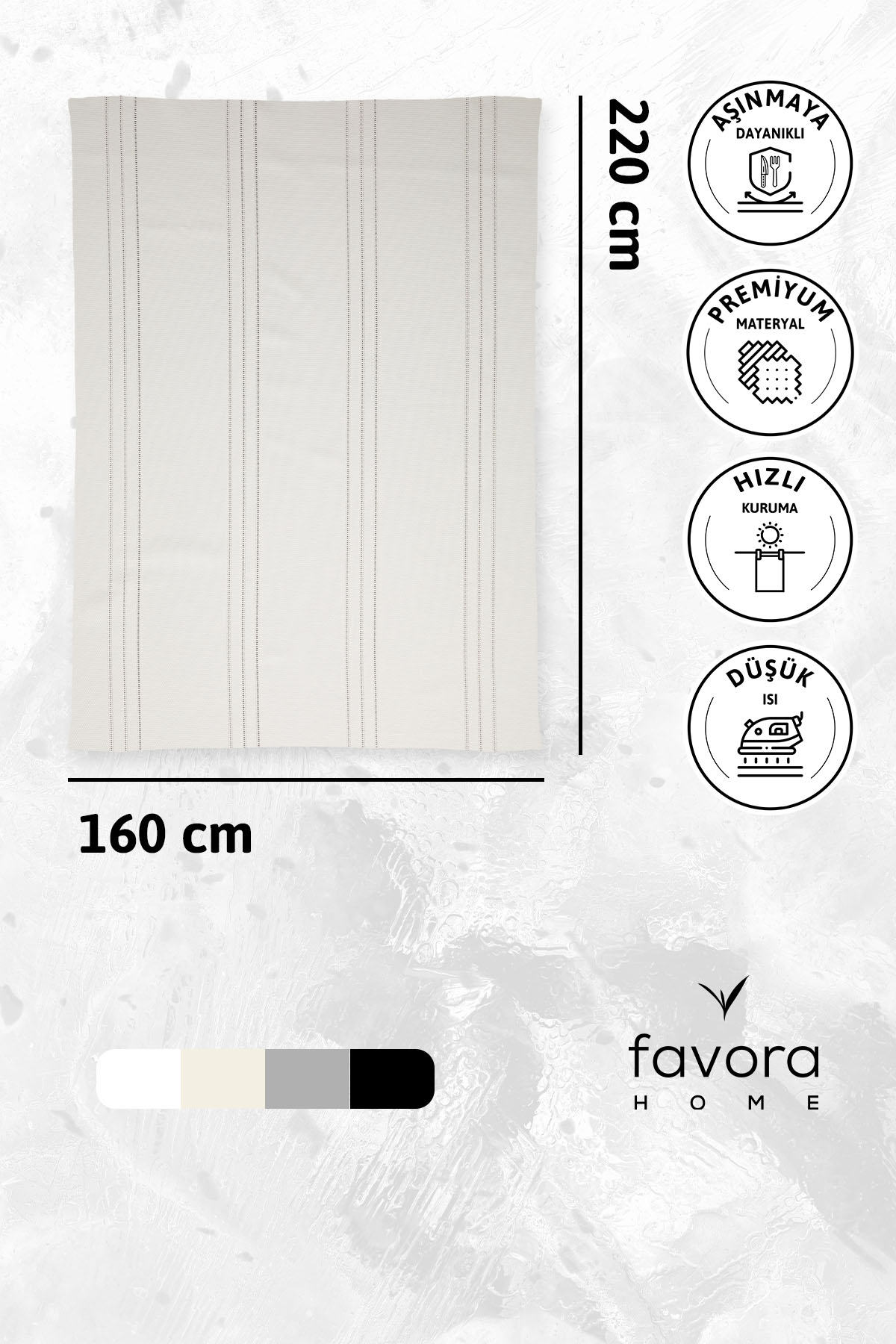 Neva Leke Tutmaz Masa Örtüsü 160x220 - Bej Neva Leke Tutmaz Masa Örtüsü 160x220 - Bej