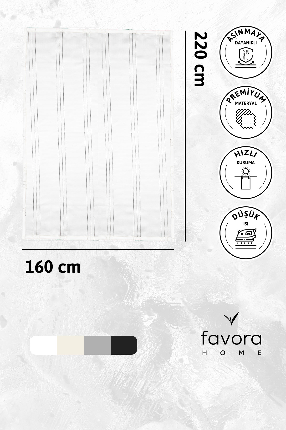 Neva Leke Tutmaz Masa Örtüsü 160x220 - Ekru