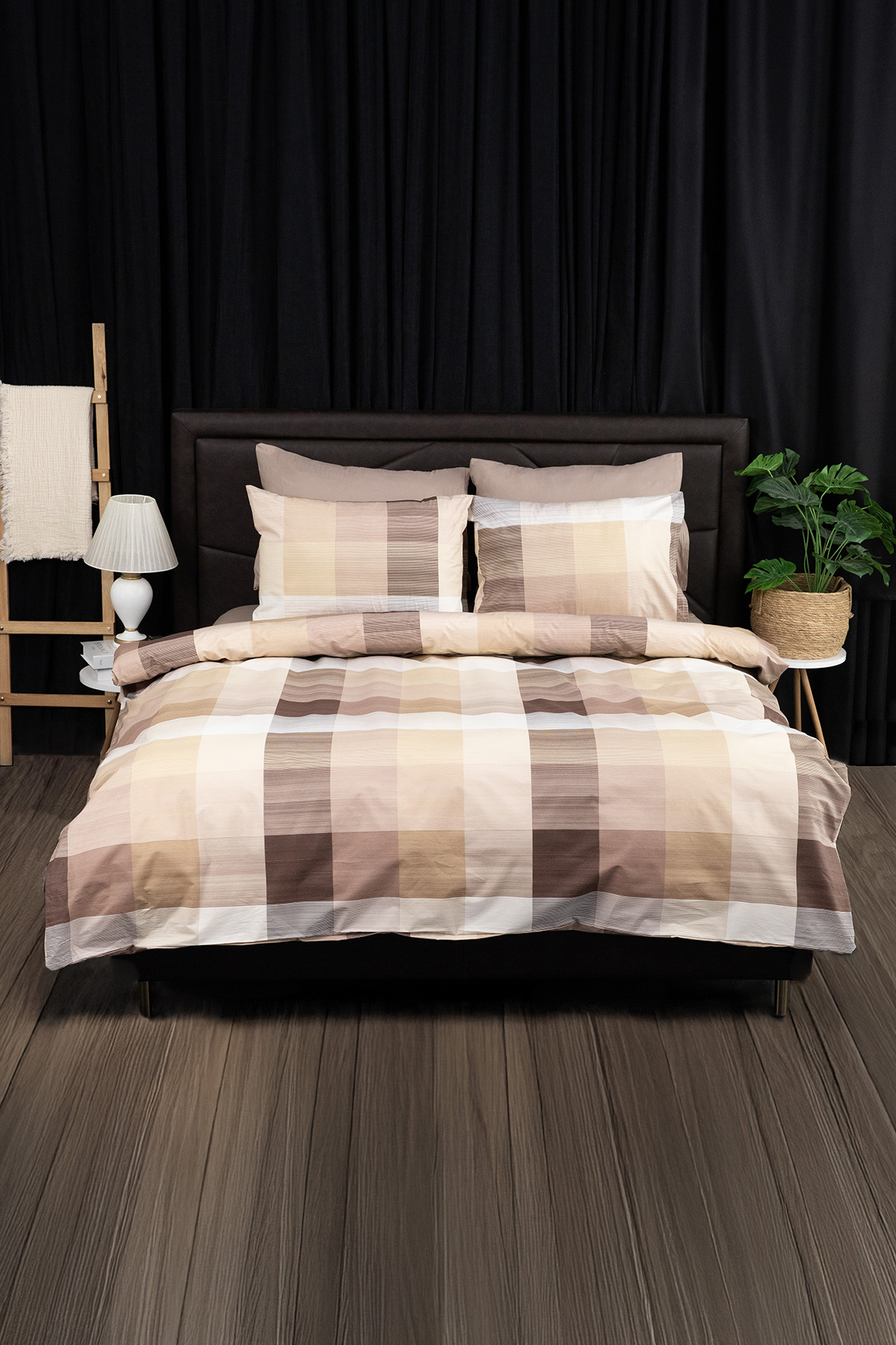 Nevora Premium Çift Kişilik Nevresim Takımı-Kahve Nevora Premium Çift Kişilik Nevresim Takımı-Kahve