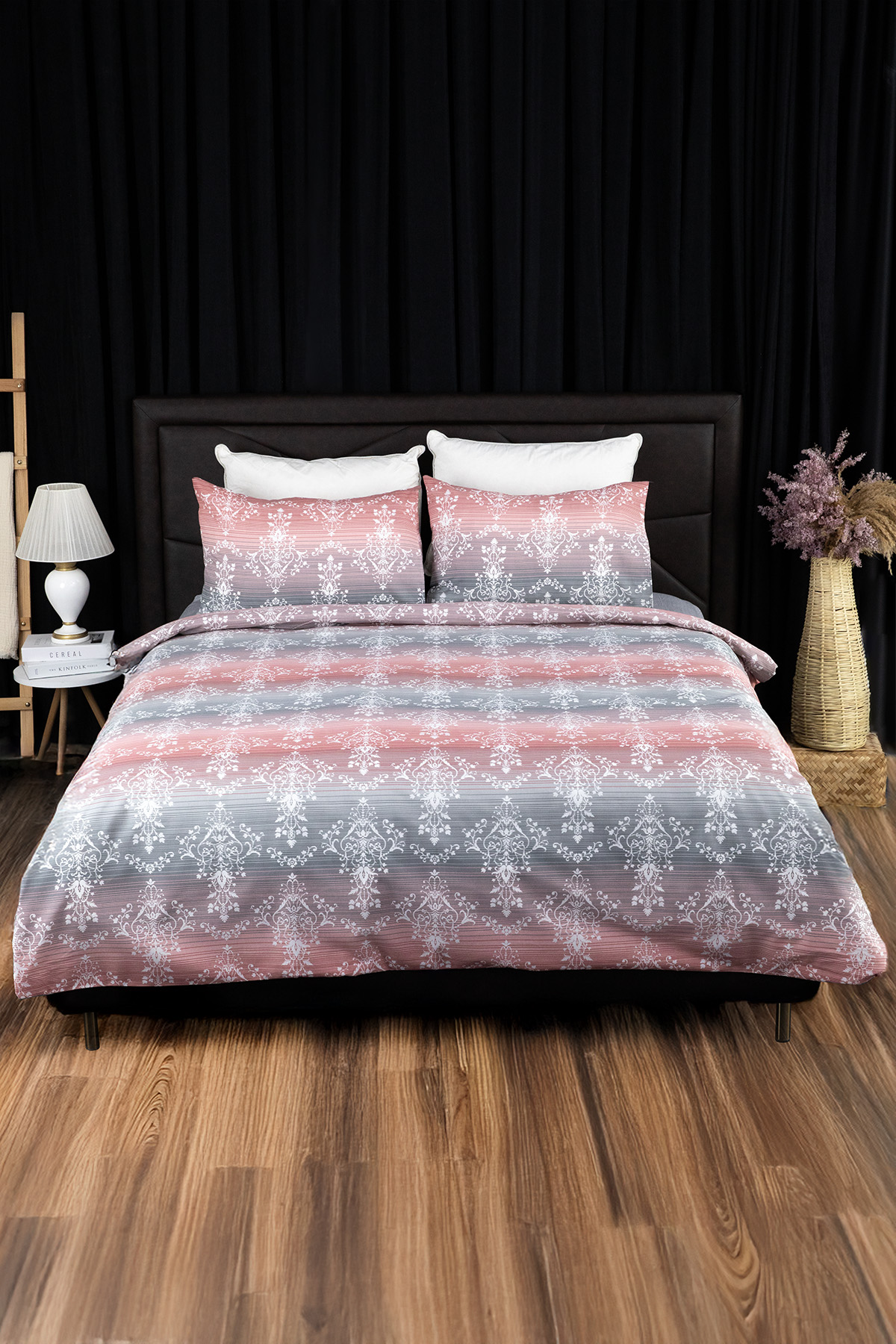 Nova Lastikli Çarşaflı Çift Kişilik Nevresim Takımı - Pembe Nova Lastikli Çarşaflı Çift Kişilik Nevresim Takımı - Pembe