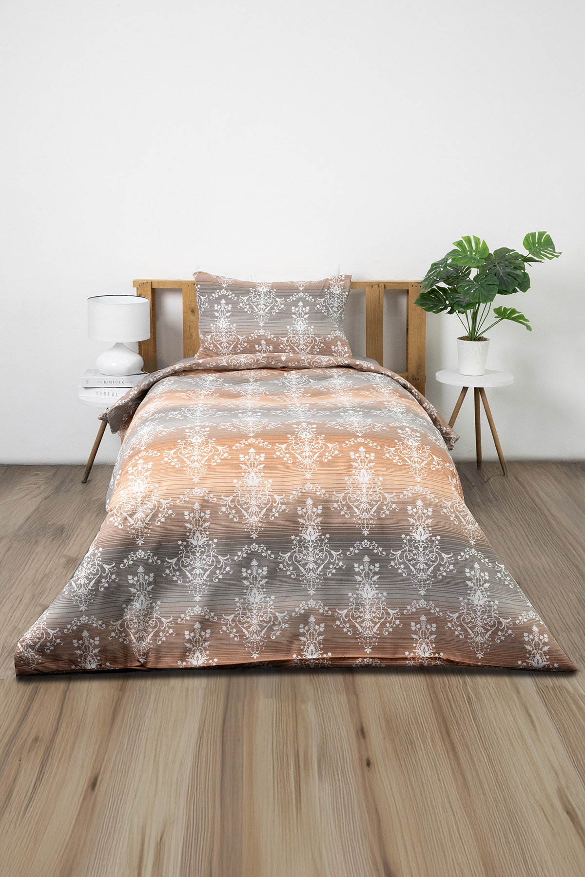 Nova Lastikli Çarşaflı Tek Kişilik Nevresim Takımı - Kiremit Nova Lastikli Çarşaflı Tek Kişilik Nevresim Takımı - Kiremit