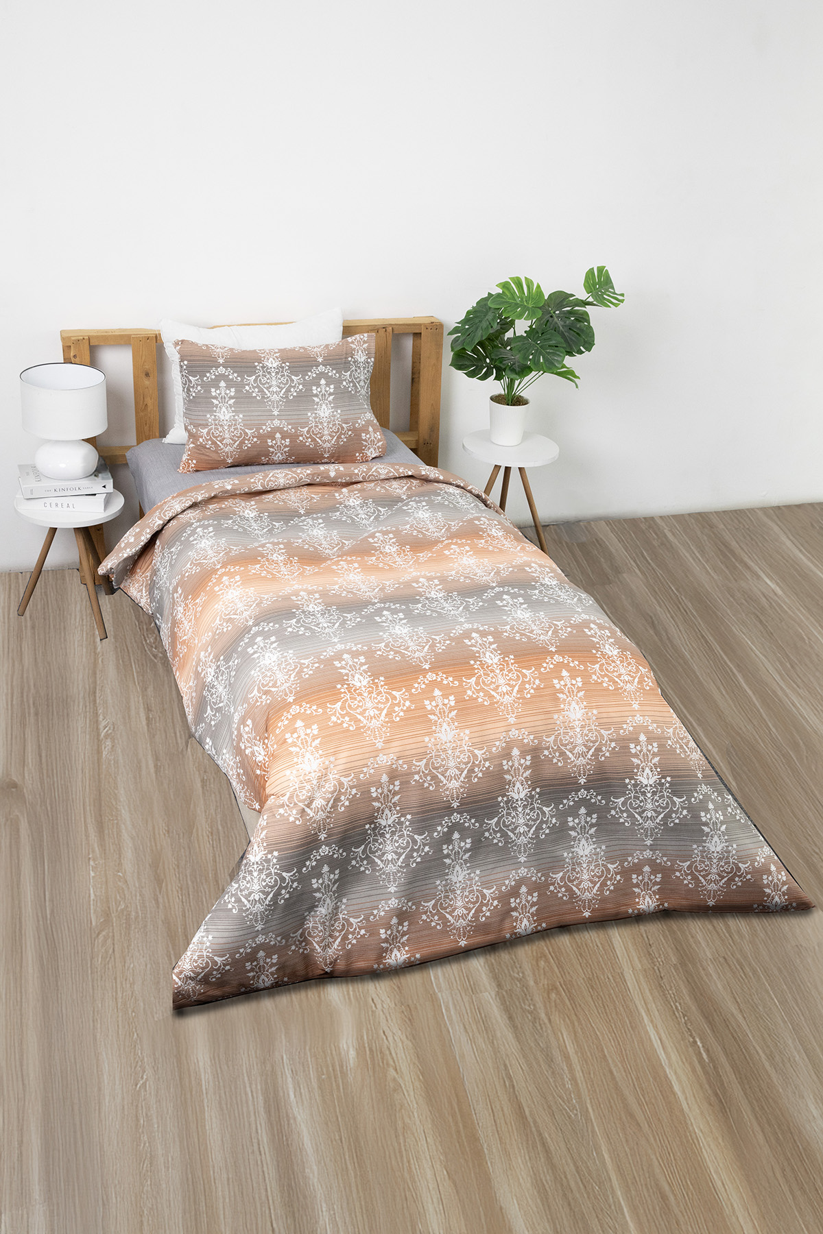 Nova Lastikli Çarşaflı Tek Kişilik Nevresim Takımı - Kiremit Nova Lastikli Çarşaflı Tek Kişilik Nevresim Takımı - Kiremit