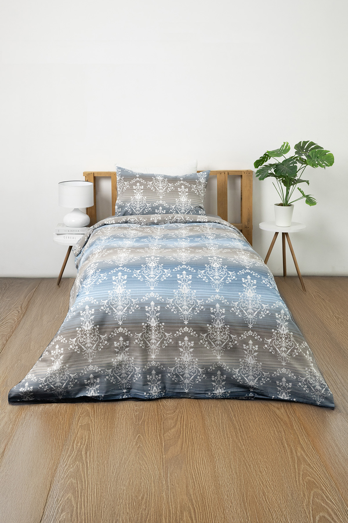 Nova Lastikli Çarşaflı Tek Kişilik Nevresim Takımı - Mavi Nova Lastikli Çarşaflı Tek Kişilik Nevresim Takımı - Mavi