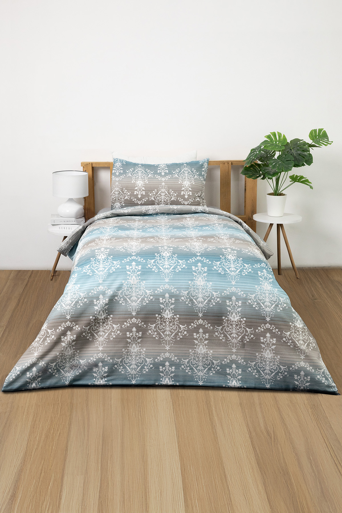 Nova Lastikli Çarşaflı Tek Kişilik Nevresim Takımı - Petrol Nova Lastikli Çarşaflı Tek Kişilik Nevresim Takımı - Petrol