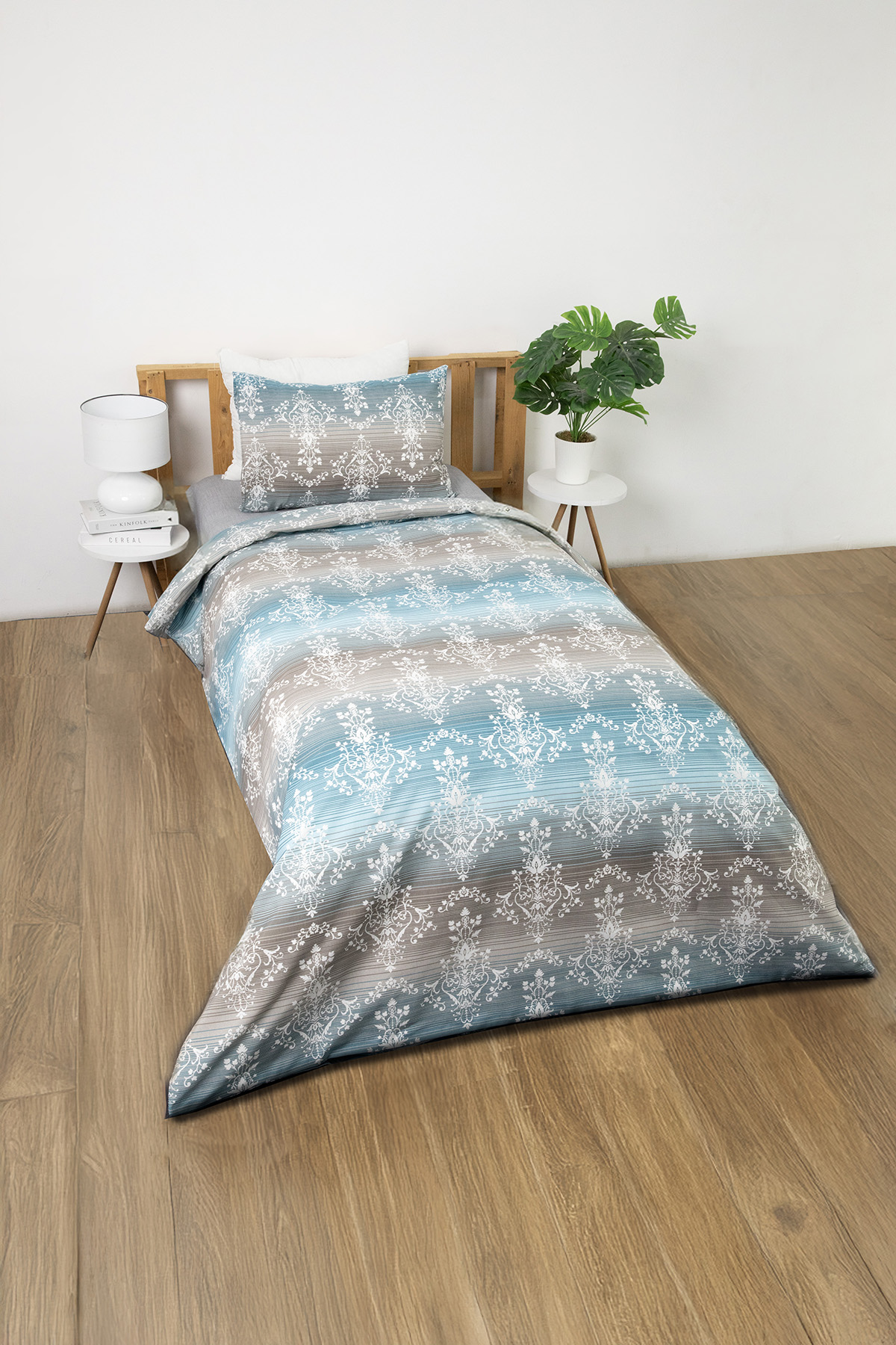 Nova Lastikli Çarşaflı Tek Kişilik Nevresim Takımı - Petrol Nova Lastikli Çarşaflı Tek Kişilik Nevresim Takımı - Petrol