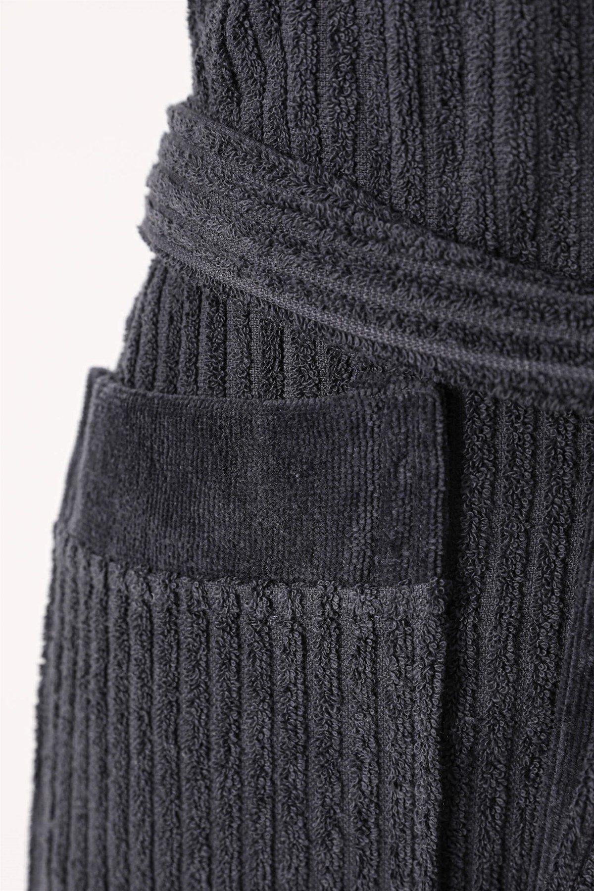 Nurpak Ekol Kapşonlu Pamuklu Tekli Bornoz Unisex L/XL - Antrasit