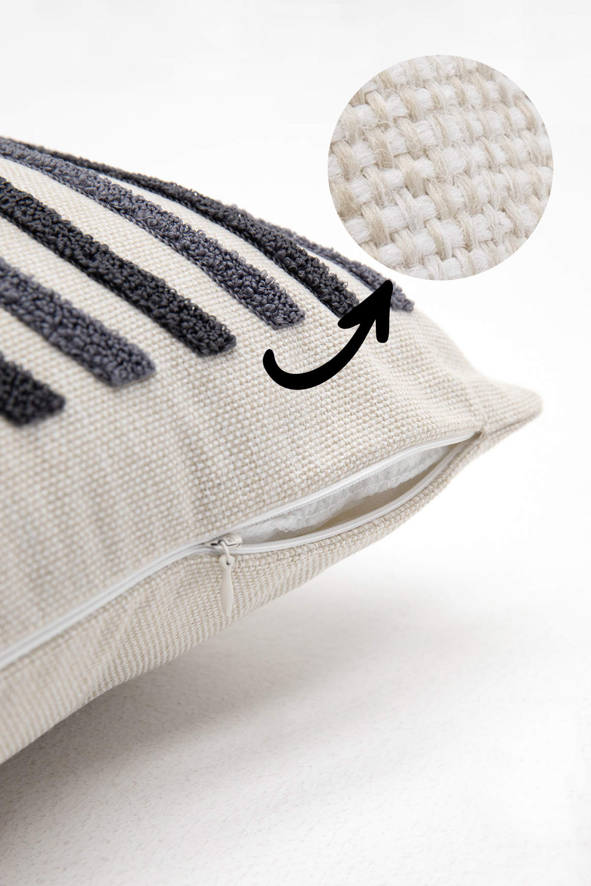 Ocean Keten Punch Nakışlı 2'li Kırlent Kılıfı 42x42 - Antrasit Ocean Keten Punch Nakışlı 2'li Kırlent Kılıfı 42x42 - Antrasit