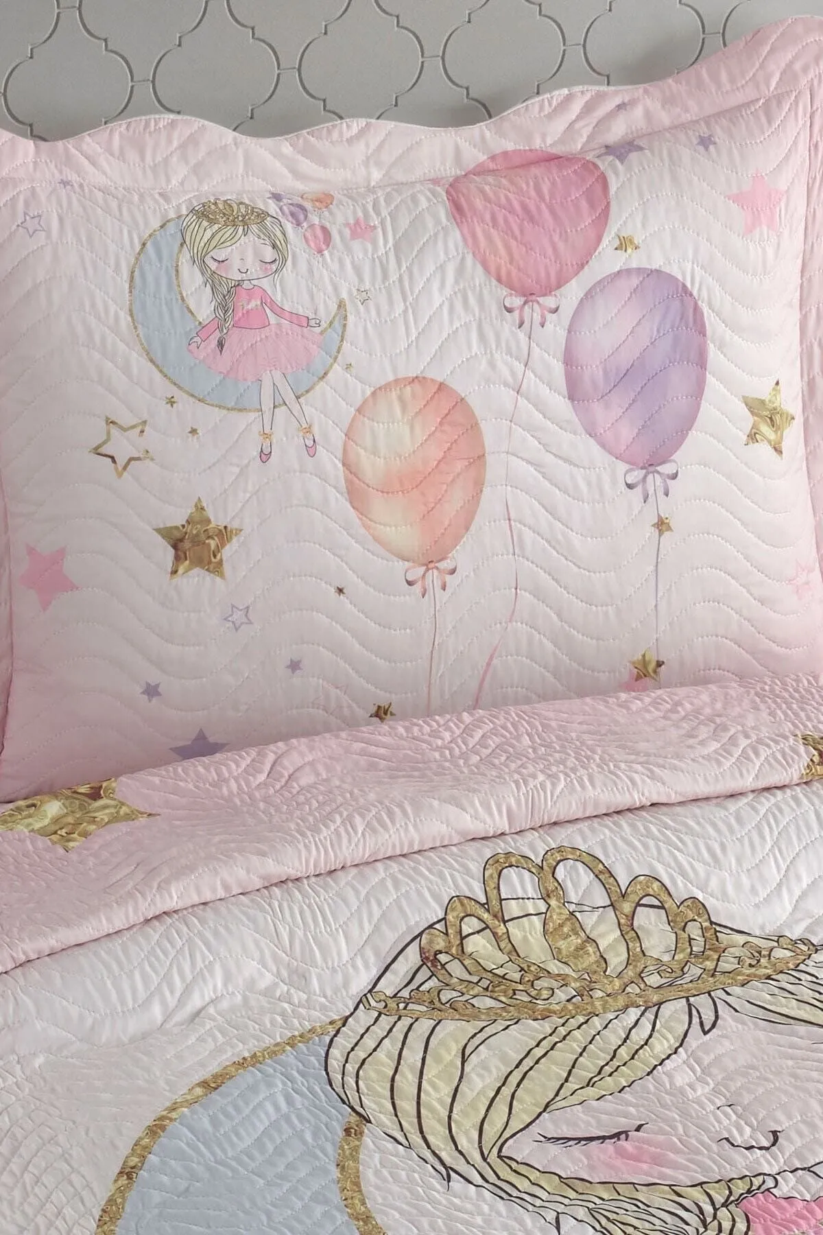 Örtüm Ayperi Tek Kişilik Kapitone Yatak Örtüsü Takımı - Pudra Örtüm Ayperi Tek Kişilik Kapitone Yatak Örtüsü Takımı - Pudra