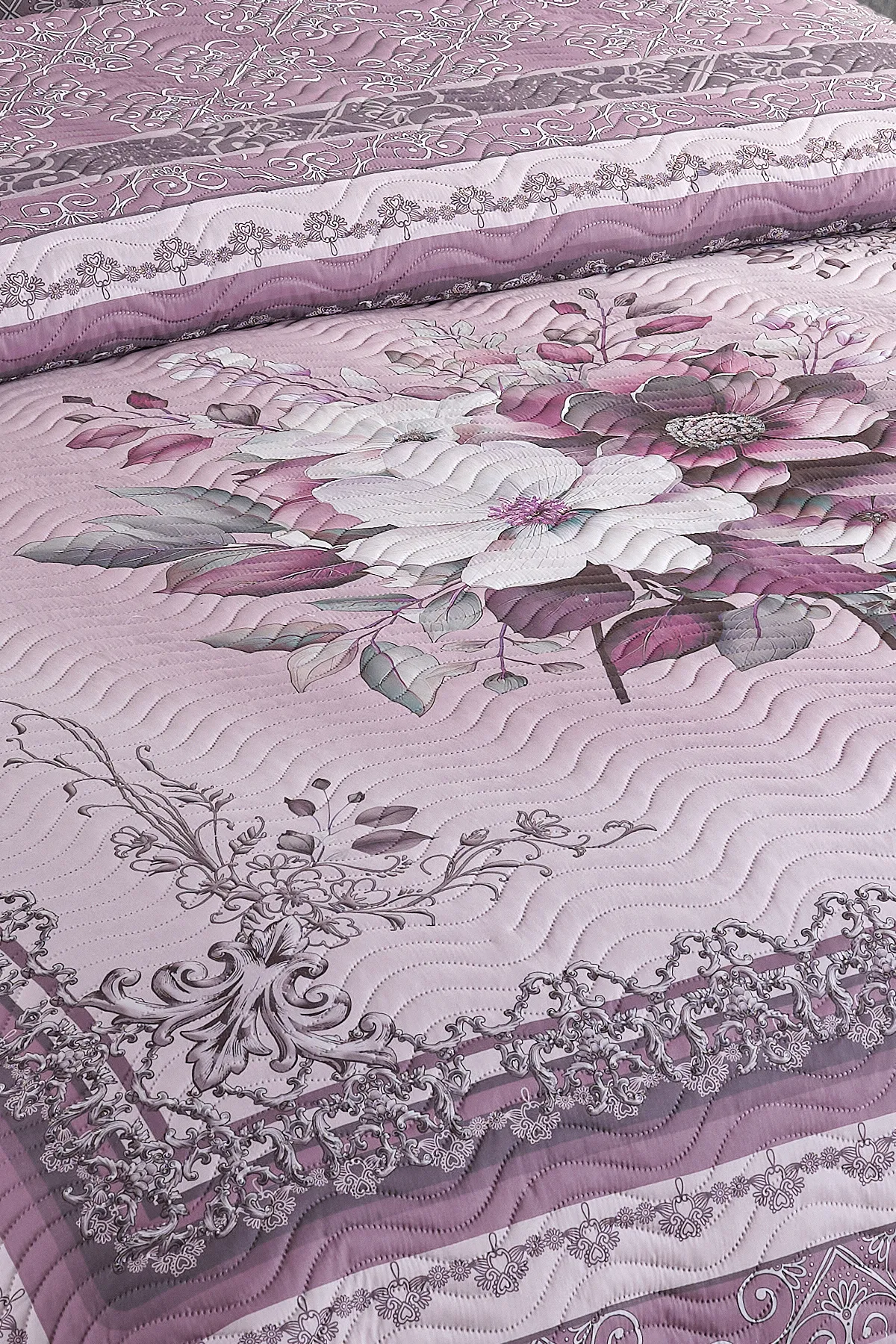 Örtüm Beste Lila Çift Kişilik Kapitone Yatak Örtüsü Takımı - Mor Örtüm Beste Lila Çift Kişilik Kapitone Yatak Örtüsü Takımı - Mor