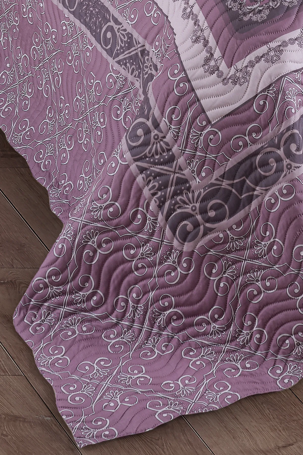 Örtüm Beste Lila Çift Kişilik Kapitone Yatak Örtüsü Takımı - Mor Örtüm Beste Lila Çift Kişilik Kapitone Yatak Örtüsü Takımı - Mor