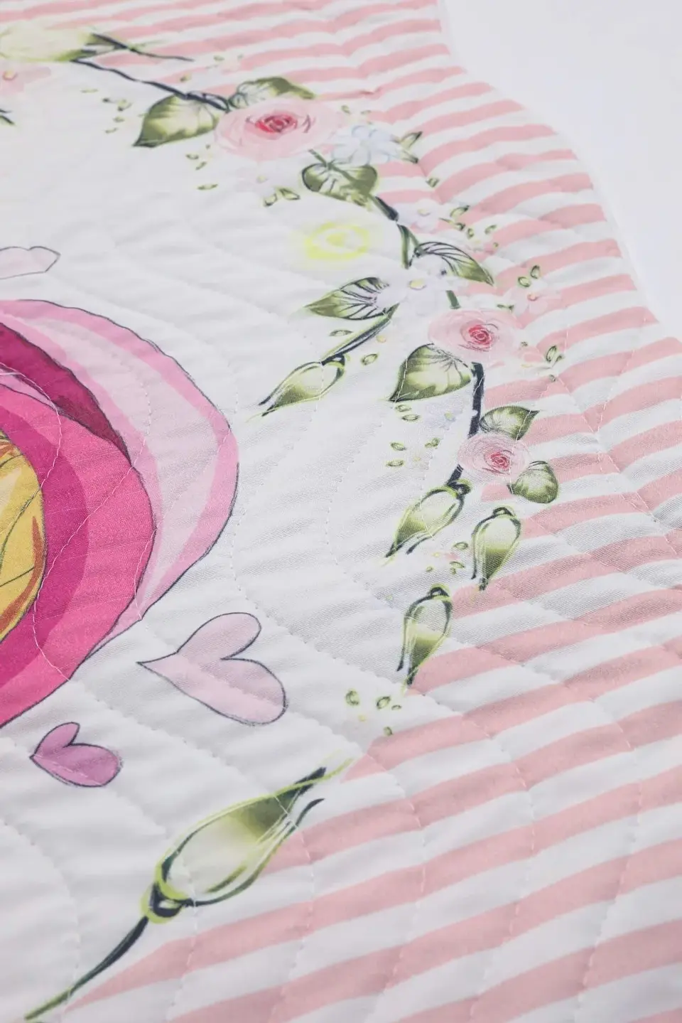 Örtüm Lovely Tek Kişilik Kapitone Yatak Örtüsü Takımı - Pembe