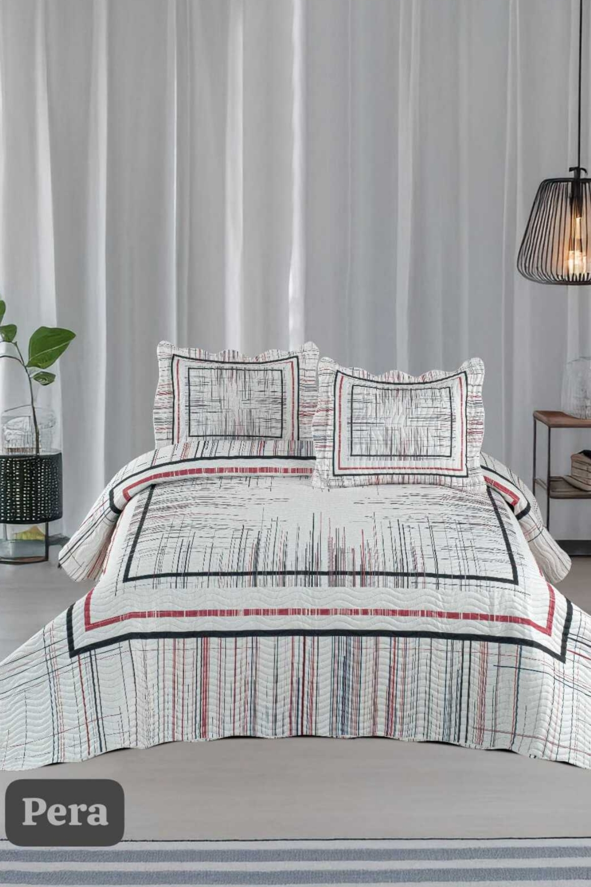 Örtüm Pera Çift Kişilik Kapitone Yatak Örtüsü Takımı Örtüm Pera Çift Kişilik Kapitone Yatak Örtüsü Takımı