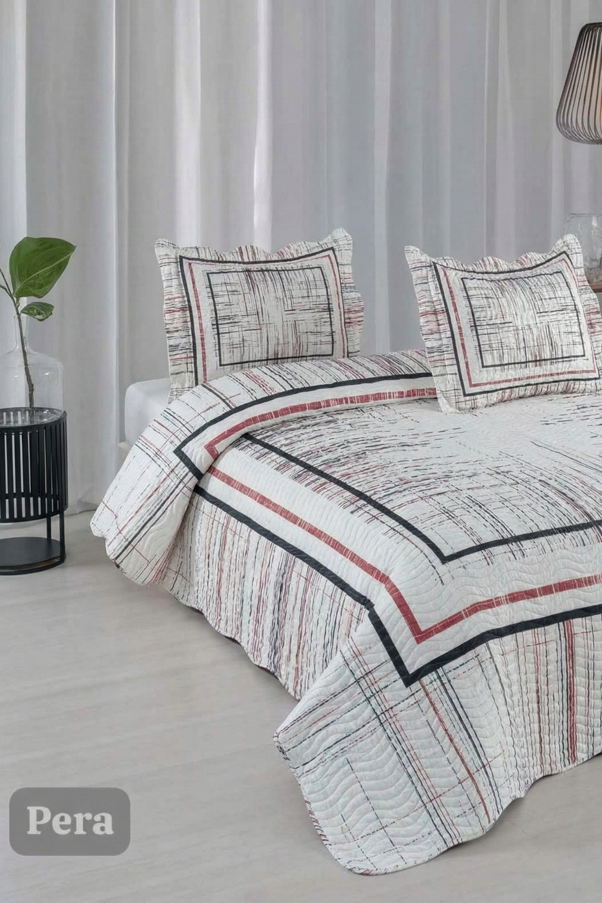Örtüm Pera Çift Kişilik Kapitone Yatak Örtüsü Takımı Örtüm Pera Çift Kişilik Kapitone Yatak Örtüsü Takımı