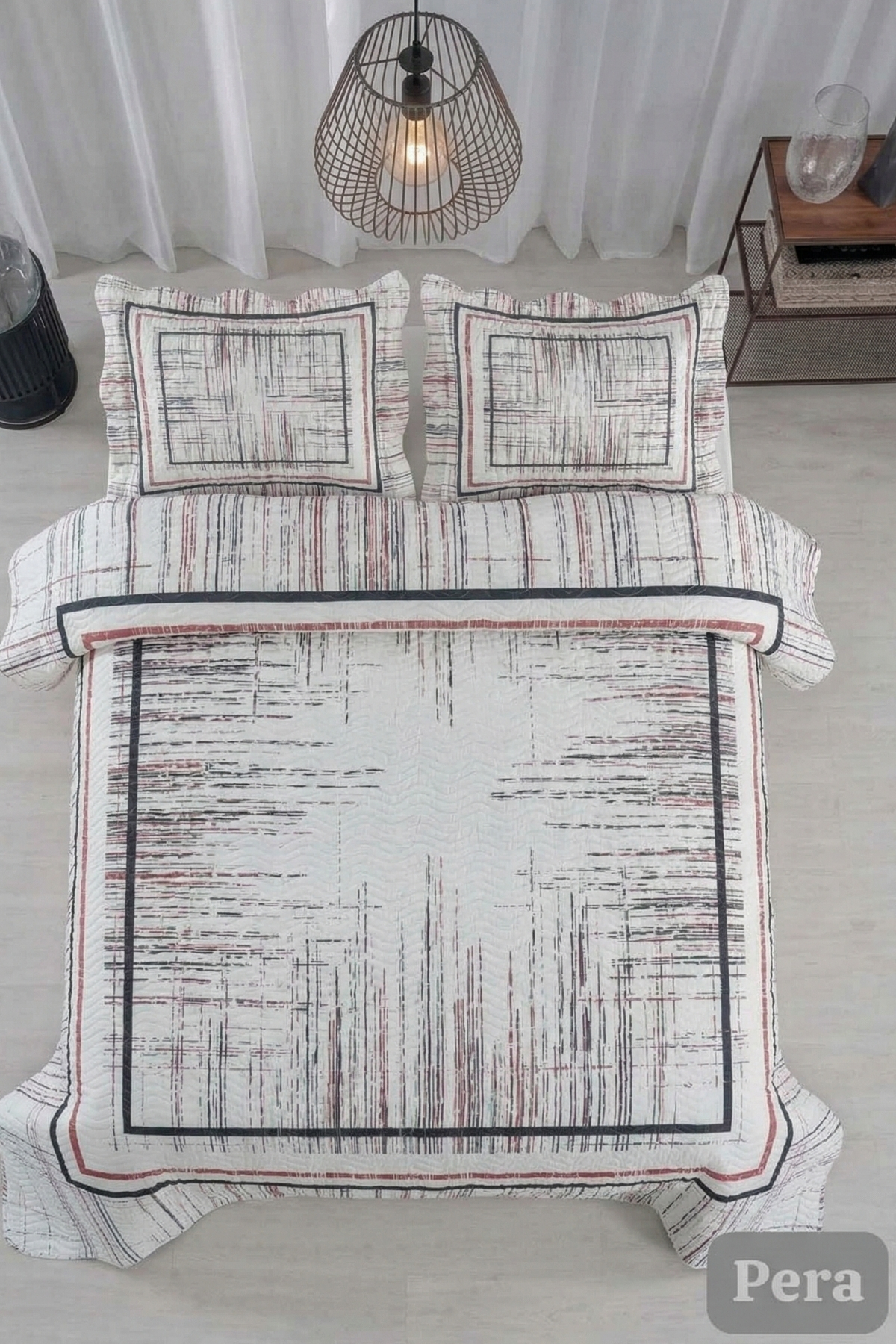 Örtüm Pera Çift Kişilik Kapitone Yatak Örtüsü Takımı Örtüm Pera Çift Kişilik Kapitone Yatak Örtüsü Takımı