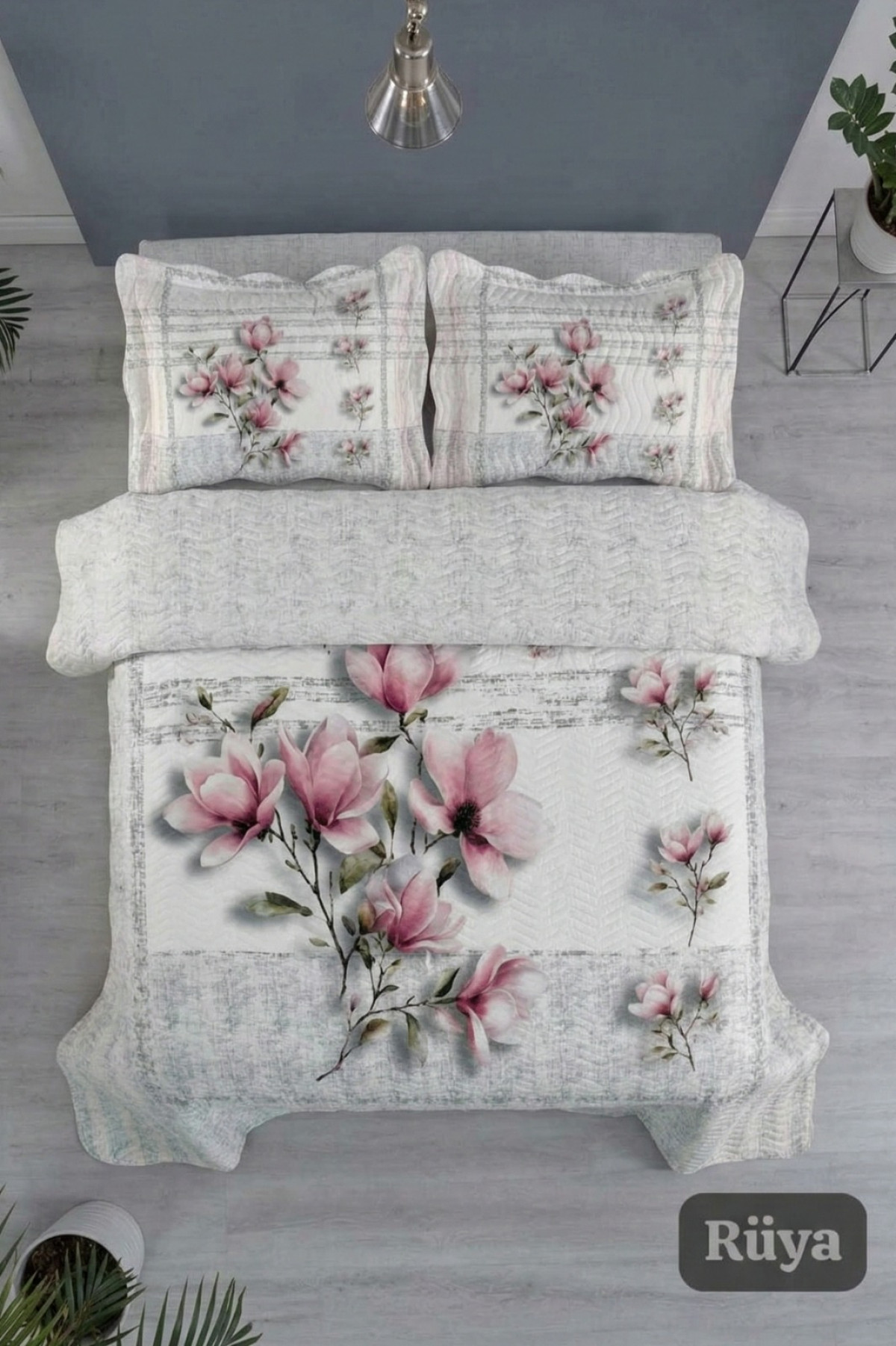 Örtüm Rüya Çift Kişilik Kapitone Yatak Örtüsü Takımı Örtüm Rüya Çift Kişilik Kapitone Yatak Örtüsü Takımı