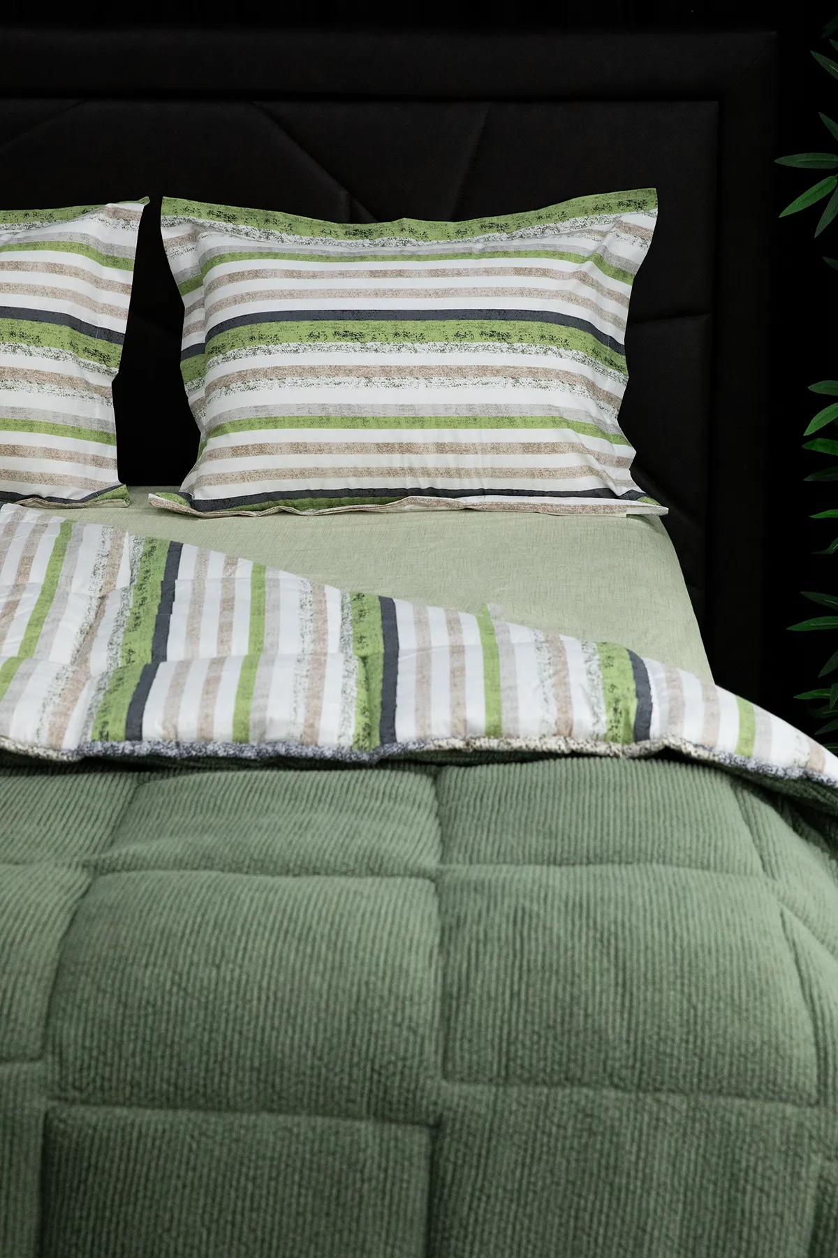 Oso Blanco Sherpa Çift Kişilik Comforter Uyku Seti - Çağla Yeşili