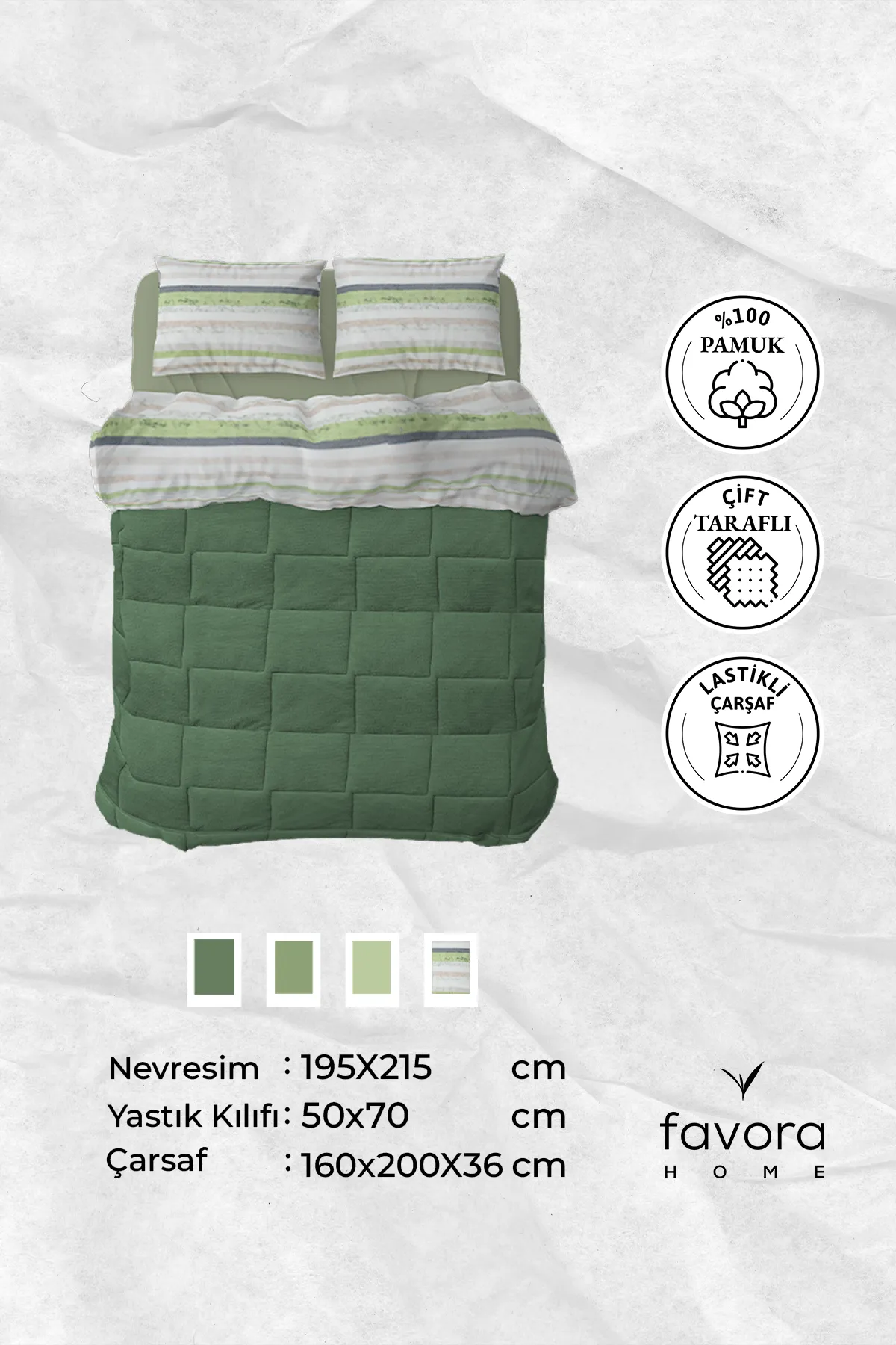 Oso Blanco Çift Kişilik Uyku Seti - Çağla Yeşili Oso Blanco Çift Kişilik Uyku Seti - Çağla Yeşili