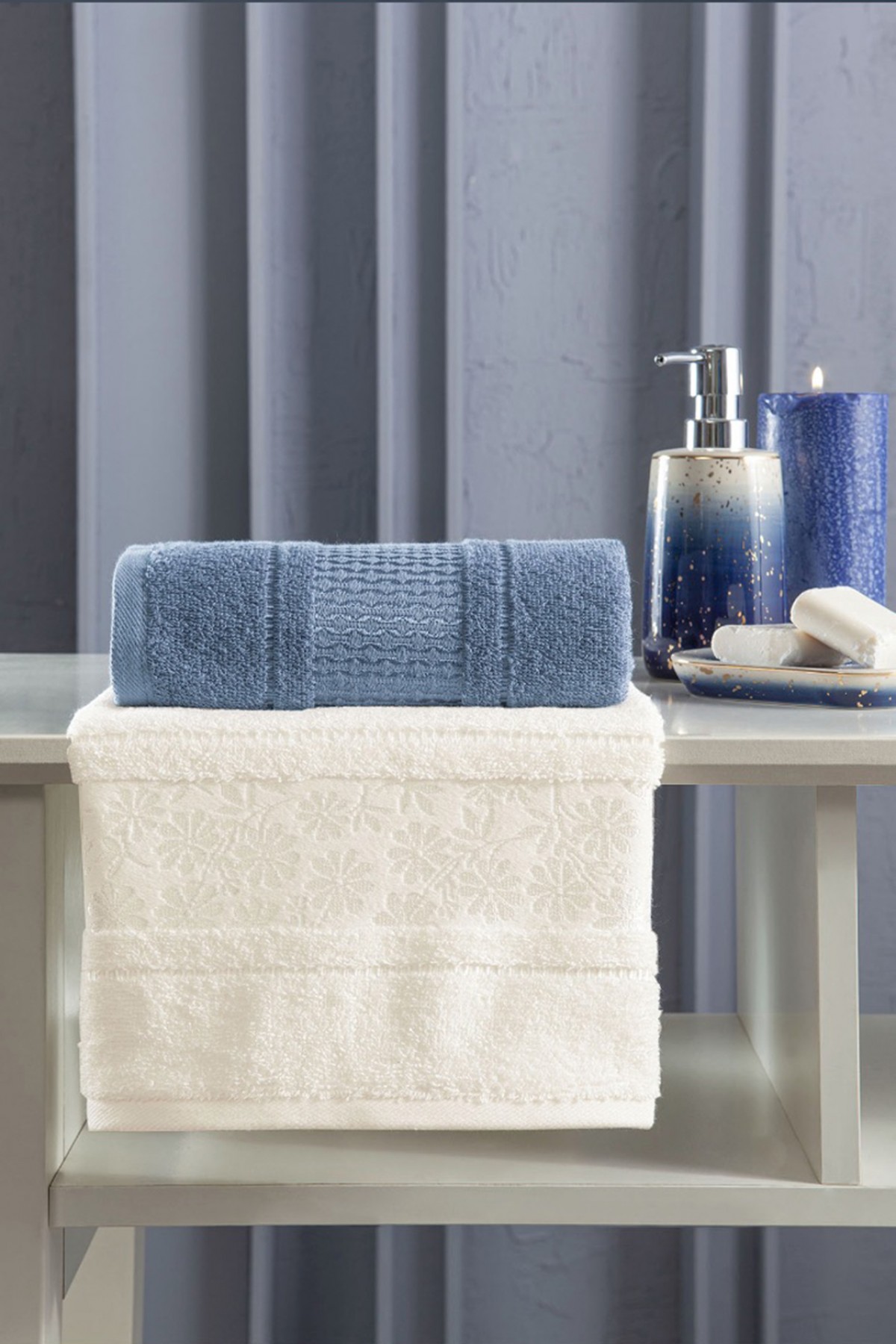 Özdilek Blossom Happy Aile Bornoz Seti - Krem - İndigo Özdilek Blossom Happy Aile Bornoz Seti - Krem - İndigo