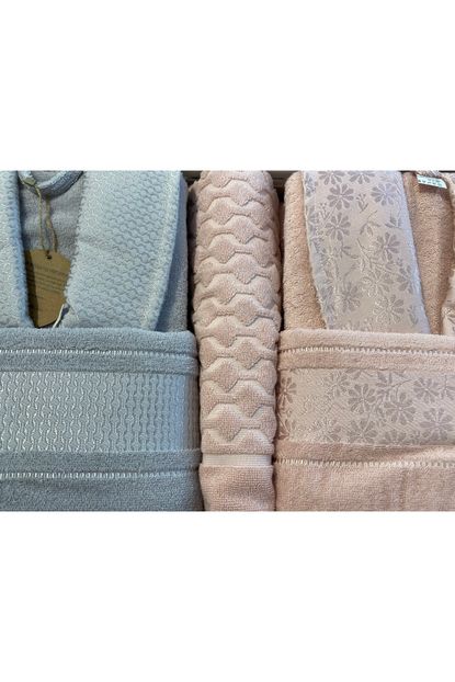 Özdilek Blossom Happy Aile Bornoz Seti - Pembe Gri Özdilek Blossom Happy Aile Bornoz Seti - Pembe Gri