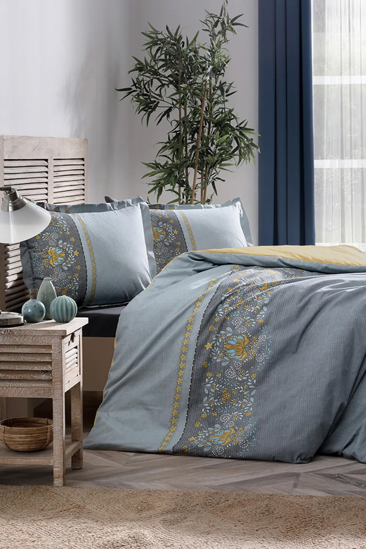 Özdilek Çift Kişilik Ranforce Brodats Nevresim Takımı - Antrasit Özdilek Çift Kişilik Ranforce Brodats Nevresim Takımı - Antrasit