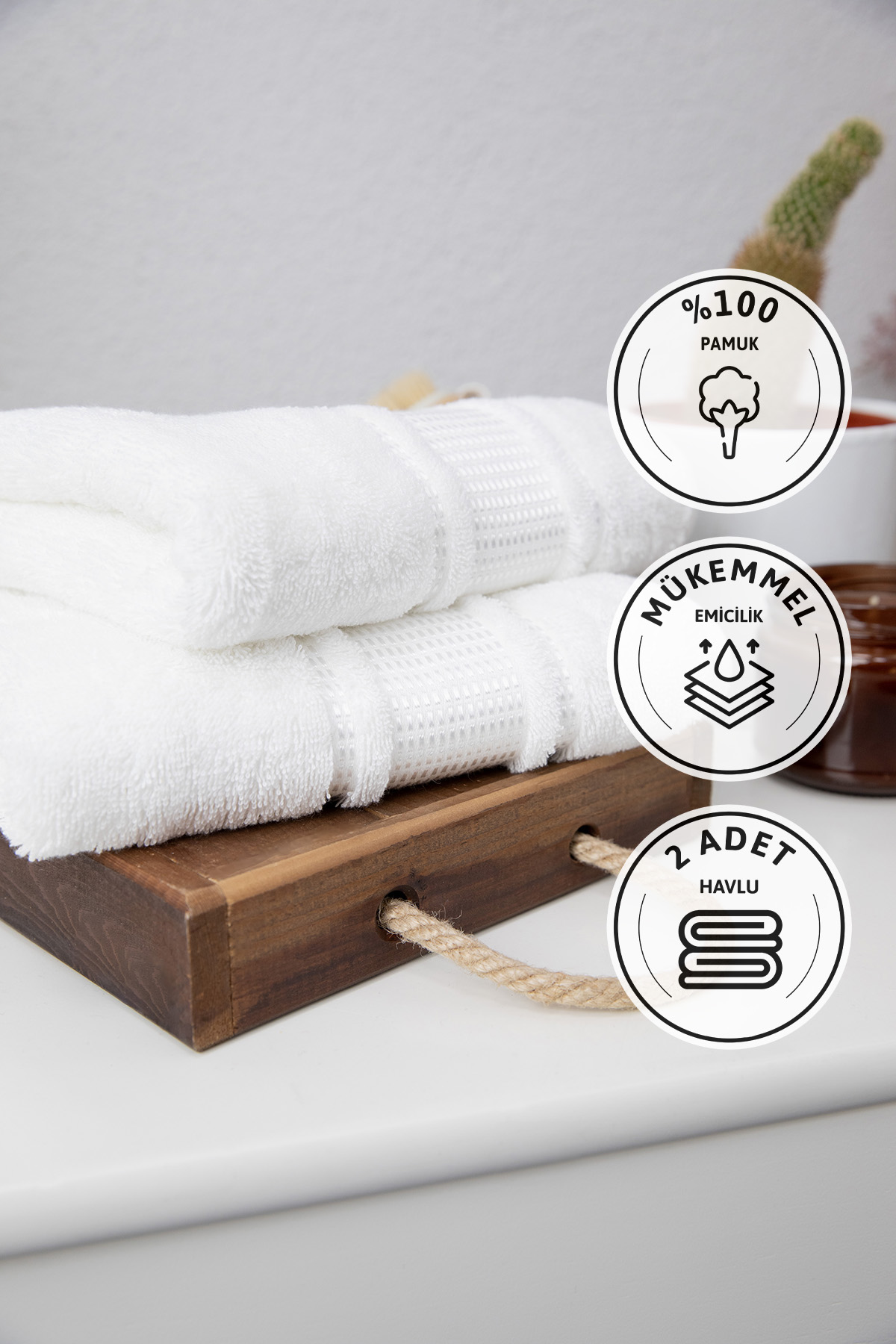 Özdilek Colourist 2'li El Yüz Havlusu 50x90 - Beyaz Özdilek Colourist 2'li El Yüz Havlusu 50x90 - Beyaz